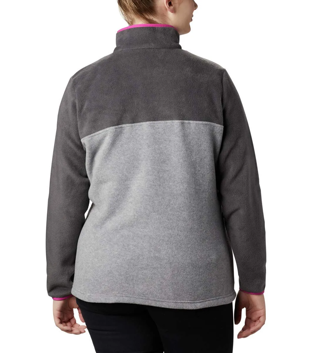 Columbia Benton Springs 1/2 Snap Pullover Fleece Jacket, Light Gray Heather/Shark, Women's 2X - immagine 8