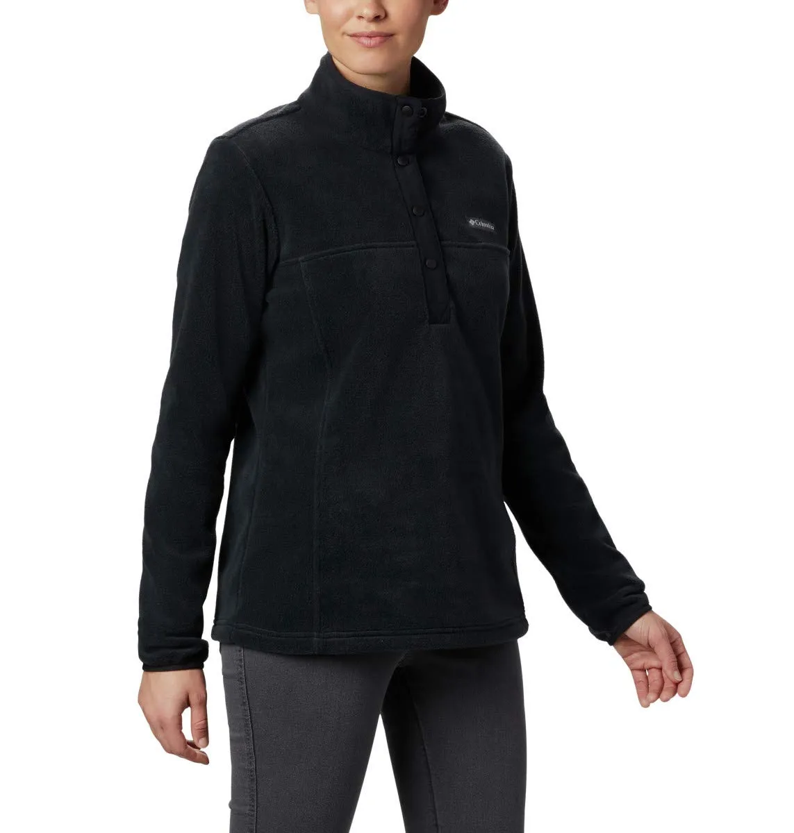 Columbia Benton Springs 1/2 Snap Pullover Fleece Jacket, Black, Women's 2X - immagine 3