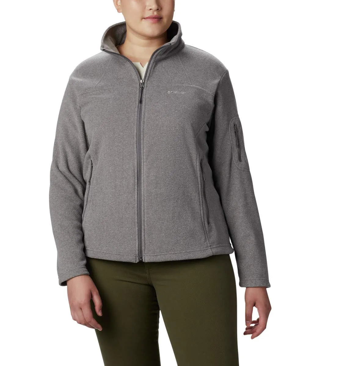 Columbia Fast Trek 2 Jacket, Women's Full Zip Fleece, City Grey Heather, XS - immagine 3