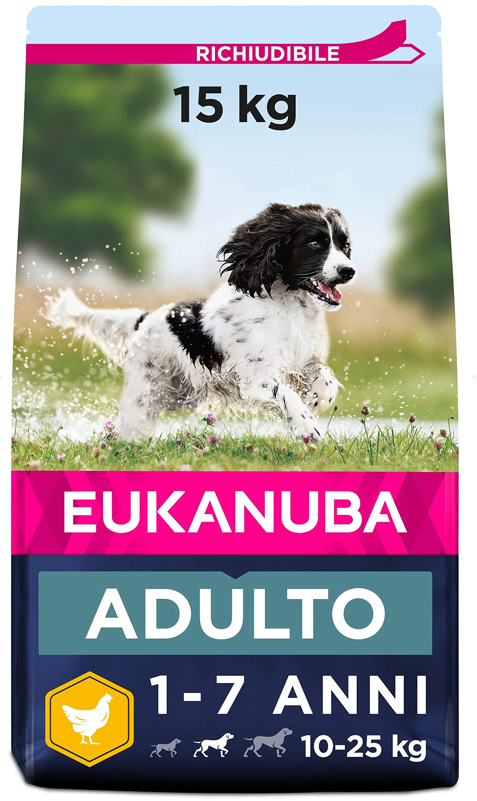 Eukanuba Cibo per cani Adulti razze di taglia media al pollo fresco, 15 kg - immagine 1
