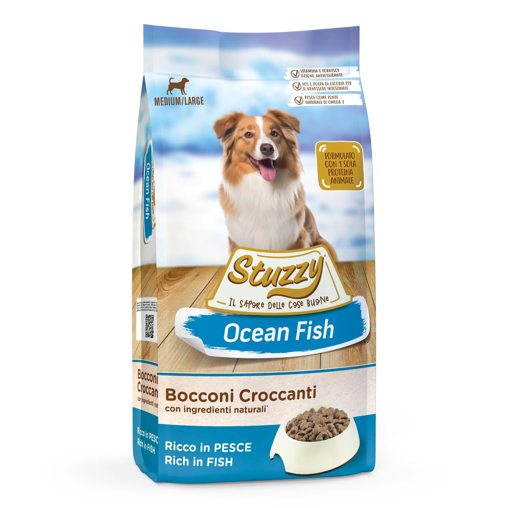 Stuzzy Cibo Secco per Cani Adulti al Gusto Pesce Oceanico, 12 kg - immagine 1