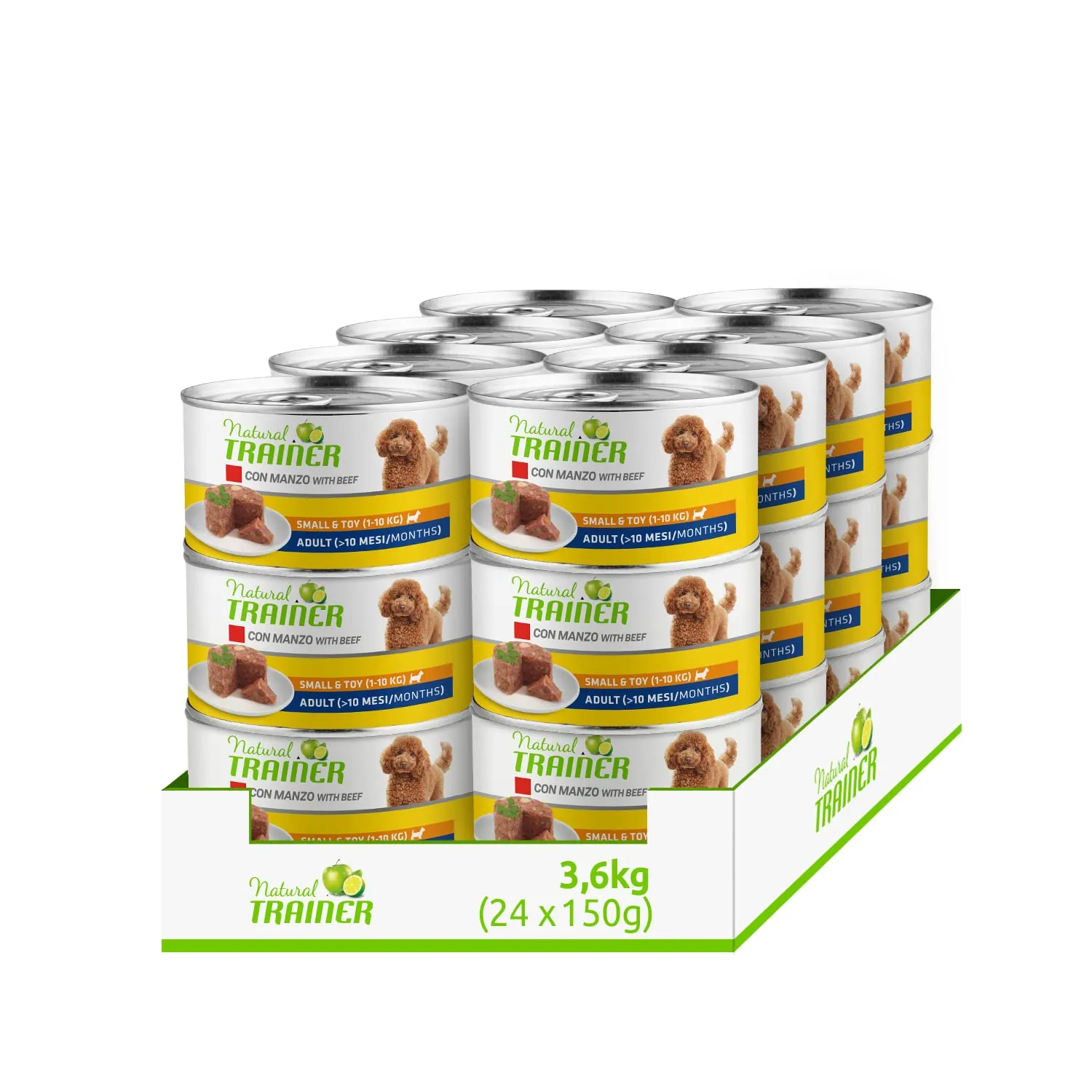 Trainer Natural Small & Toy Cibo Umido per Cani con Manzo 24 x 150 g - immagine 1