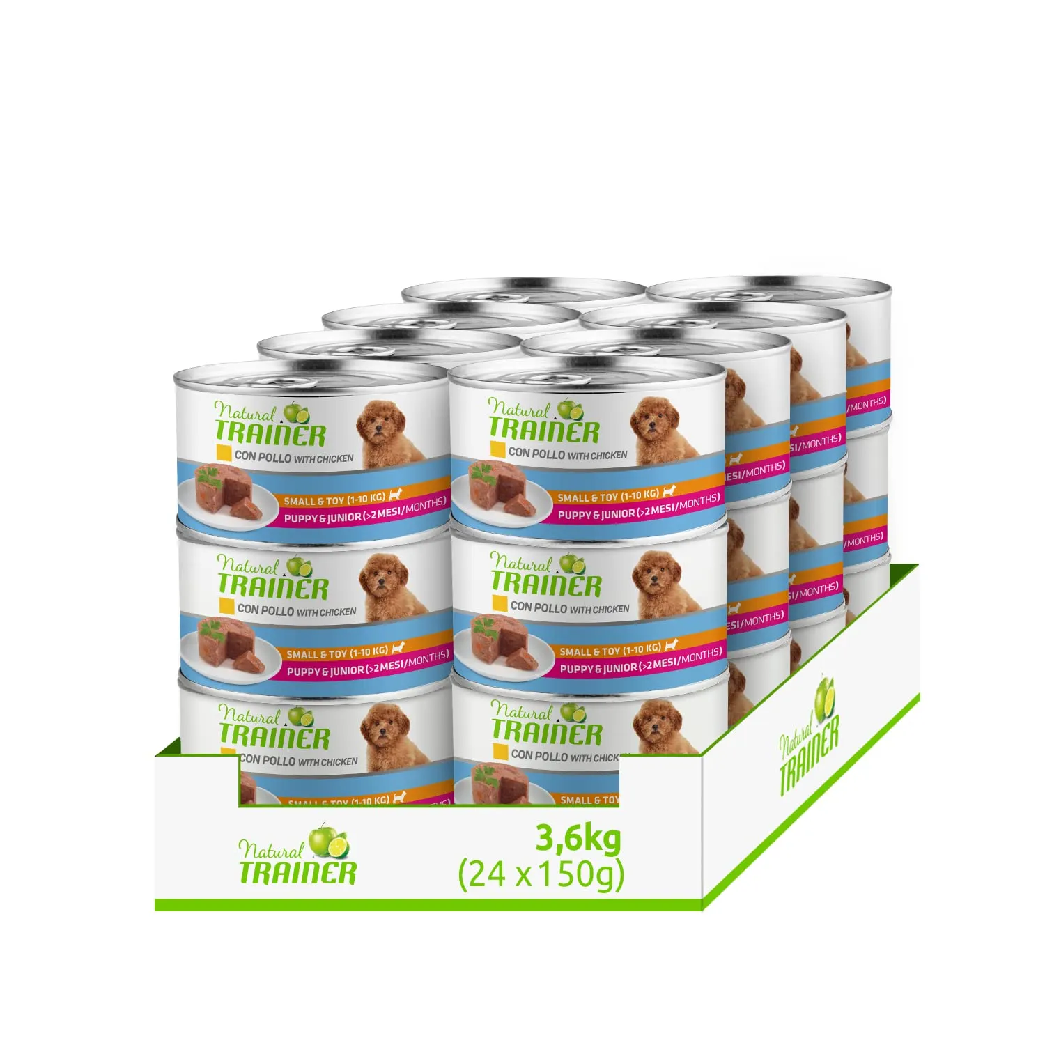 Trainer Natural Puppy & Junior Small & Toy Chicken Wet Dog Food, 24 x 150 g - immagine 1