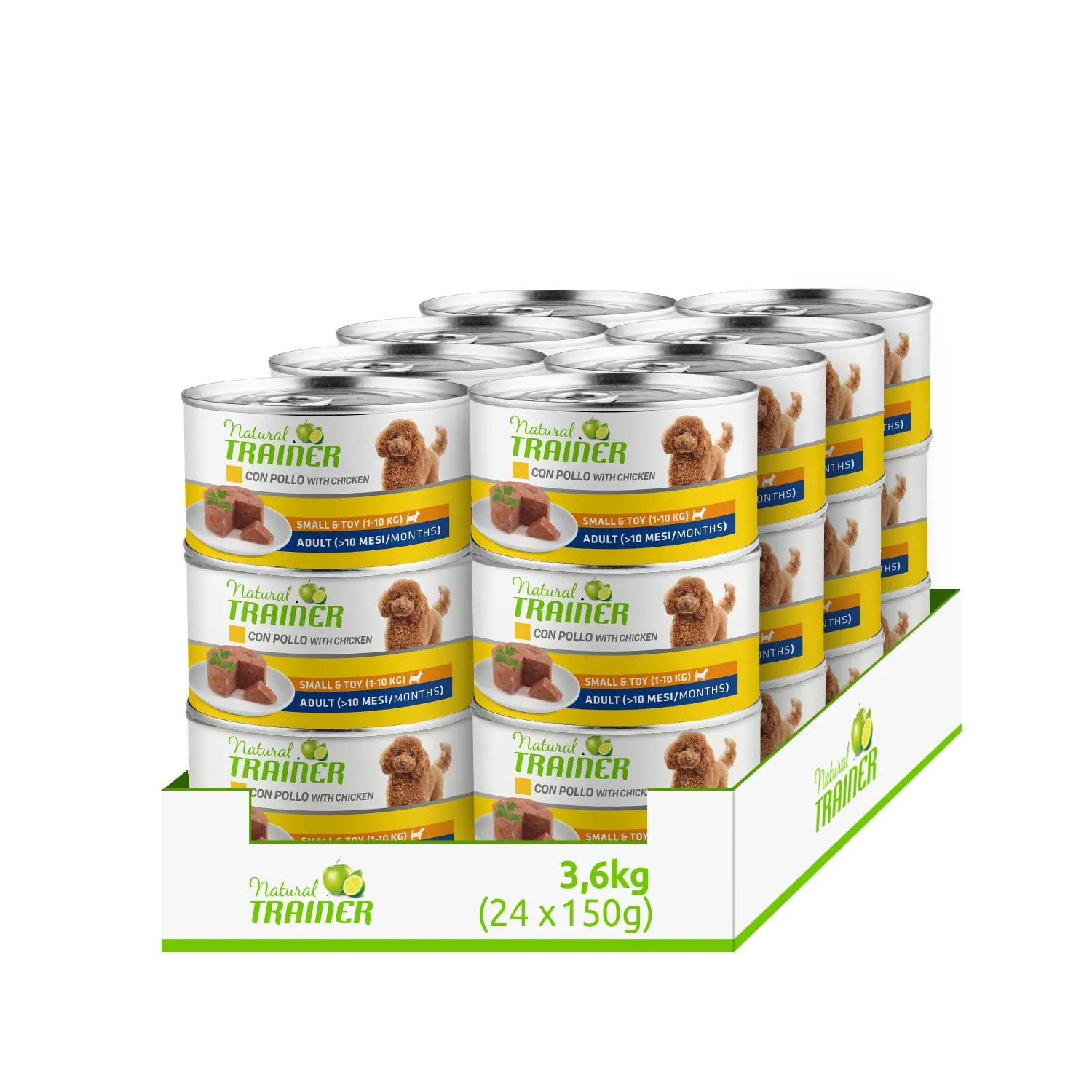 Trainer Natural Small & Toy Cibo Umido per Cani con Pollo 24 x 150 g - immagine 1