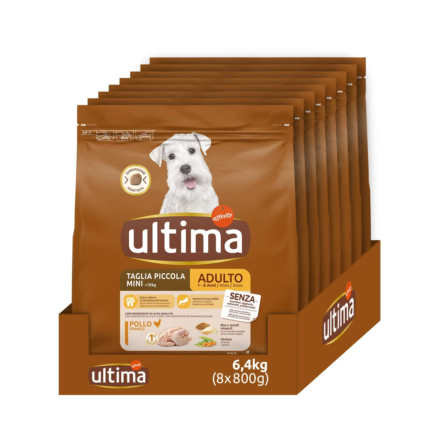 Ultima Taglia Piccola Adult Pollo - Crocchette per cani, 8 x 800g (6,4kg) - immagine 1