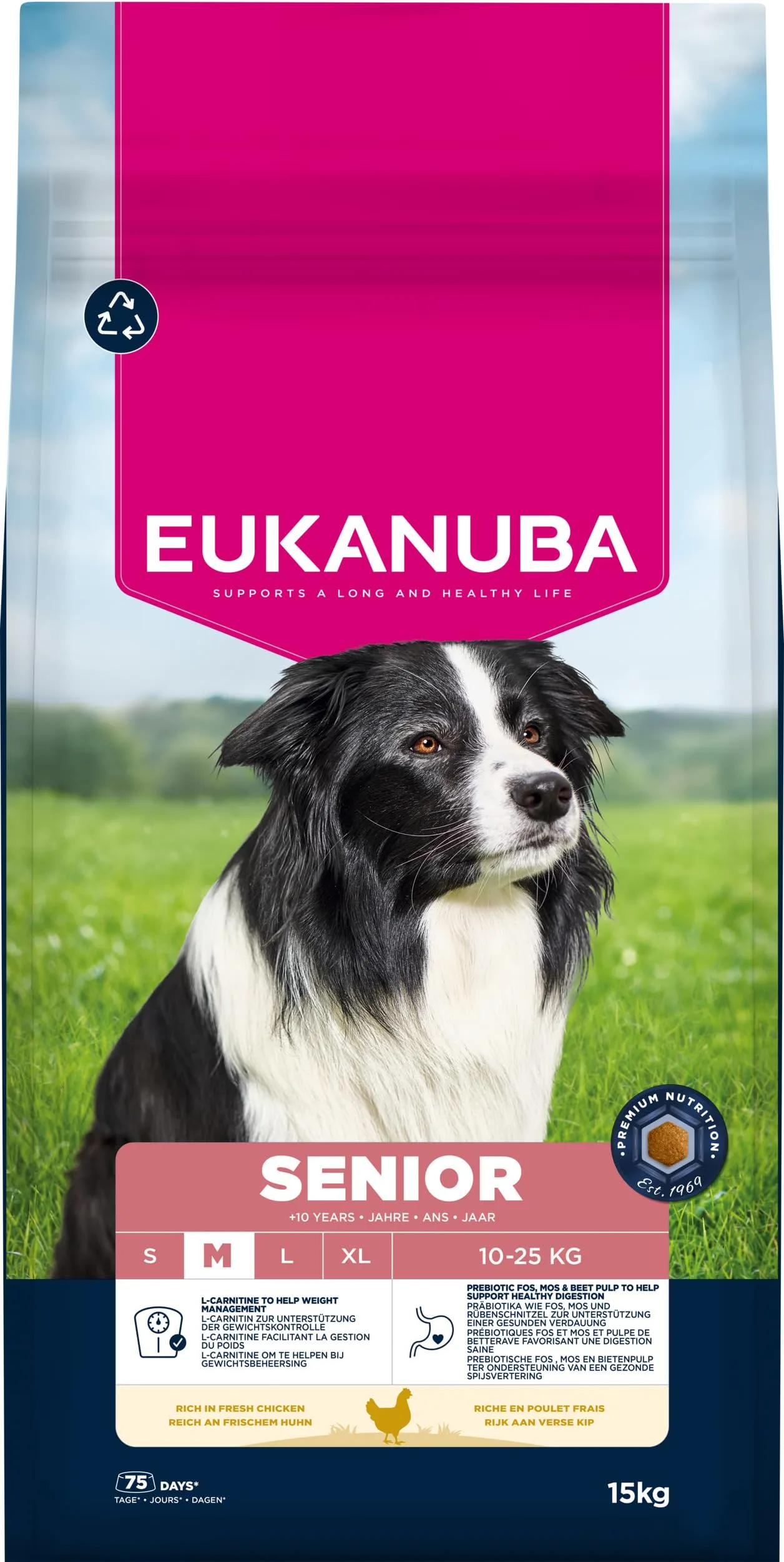 Eukanuba Crocchette per cani anziani taglia media con pollo fresco, 15 kg - immagine 11