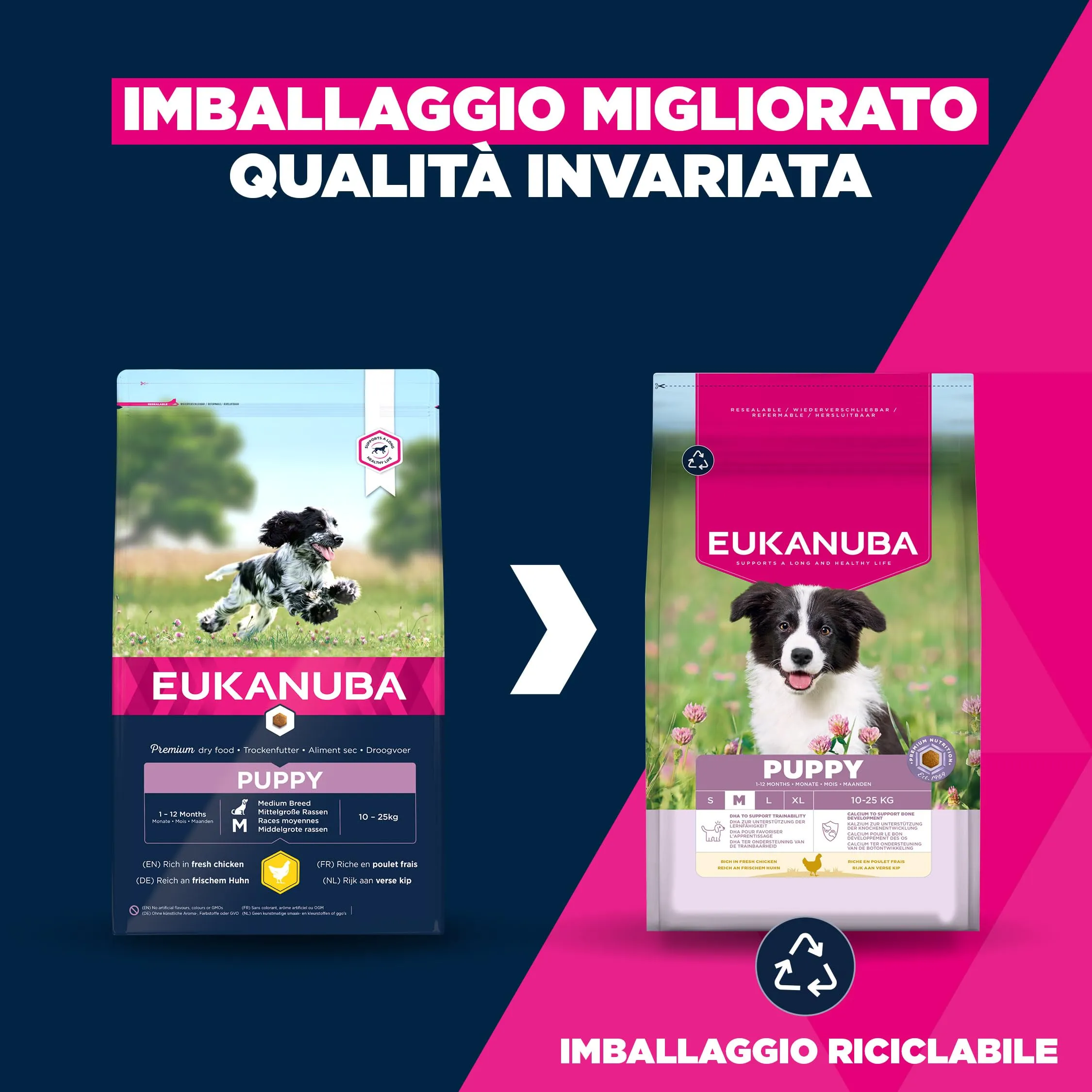 Eukanuba Crocchette per cuccioli taglia media con pollo fresco, 15 kg - immagine 2