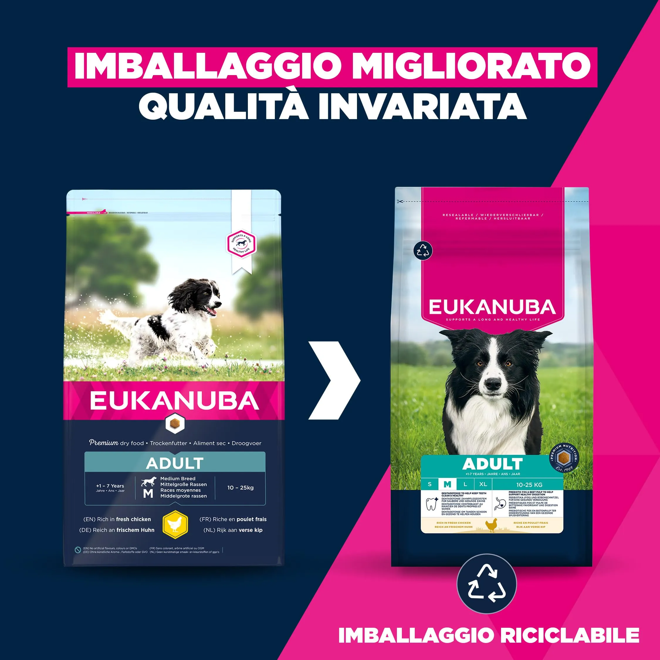 Eukanuba Crocchette per cani adulti taglia media al pollo fresco, 3 kg - immagine 2