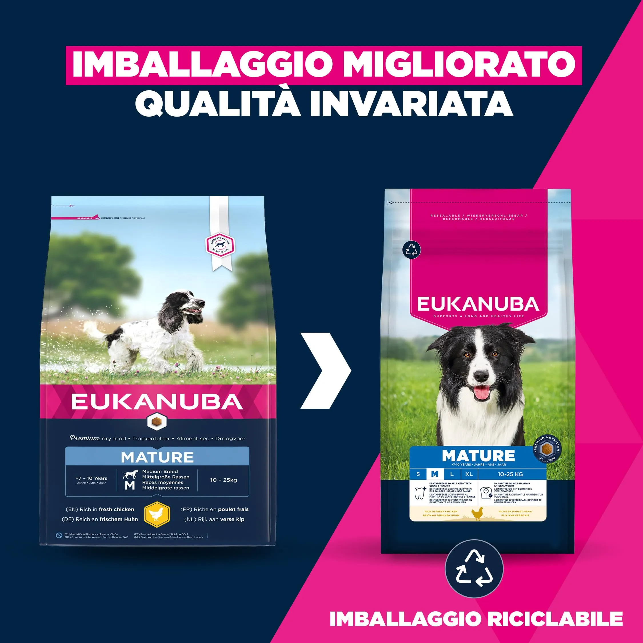 Eukanuba Crocchette per cani maturi taglia media con pollo fresco, 15 kg - immagine 2