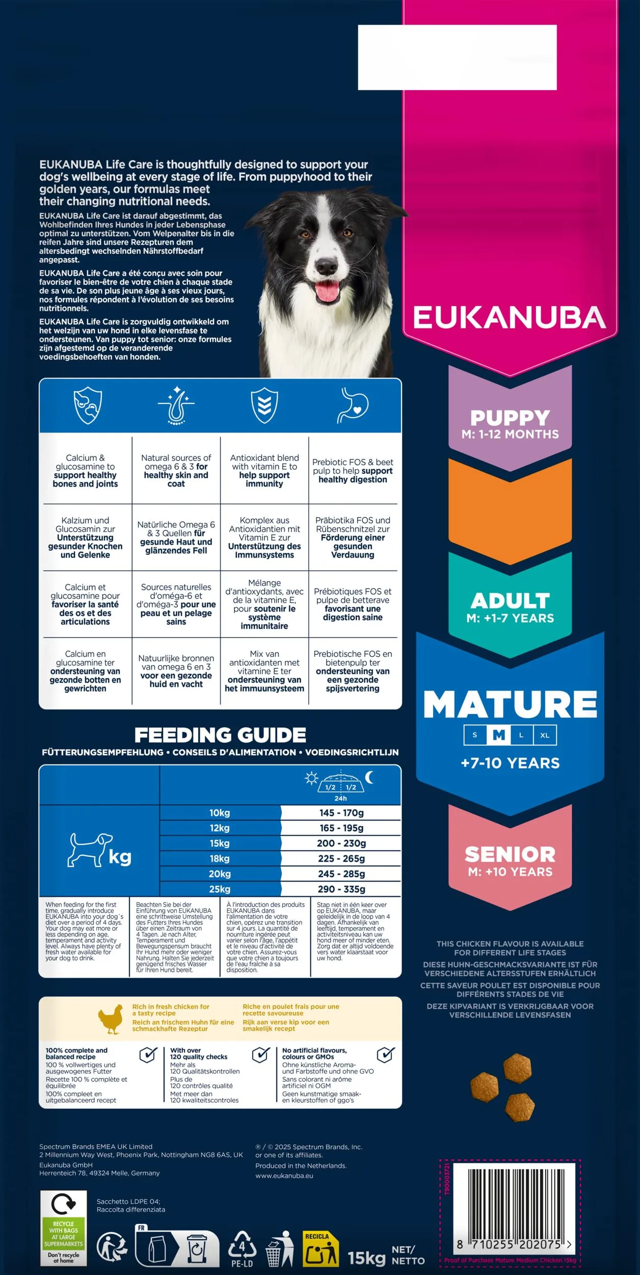 Eukanuba Crocchette per cani maturi taglia media con pollo fresco, 15 kg - immagine 12