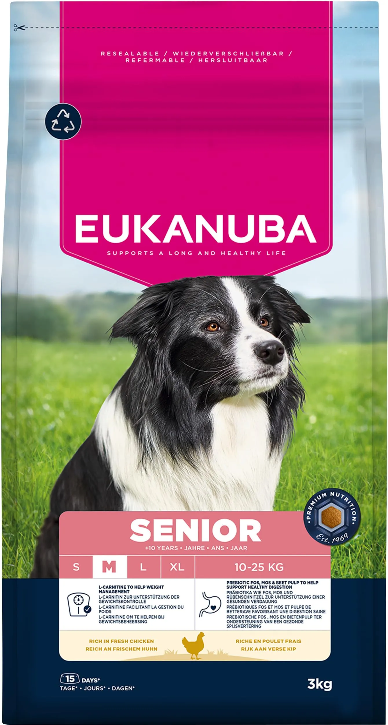 Eukanuba Crocchette per cani anziani taglia media con pollo fresco, 3 kg - immagine 11