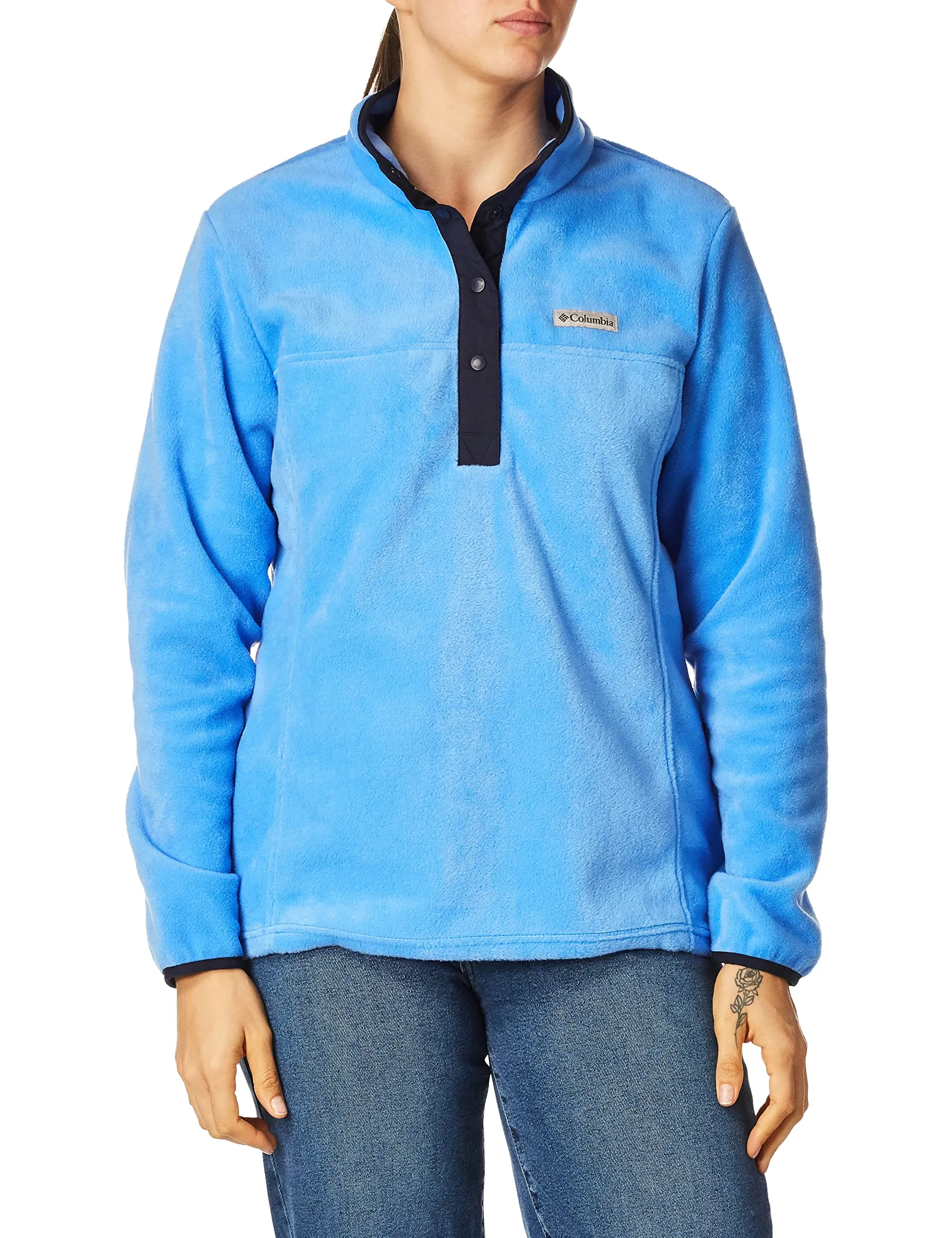 Columbia Benton Springs Half Snap Pullover Fleece Jacket, Blu, XS Petite Donna - immagine 1