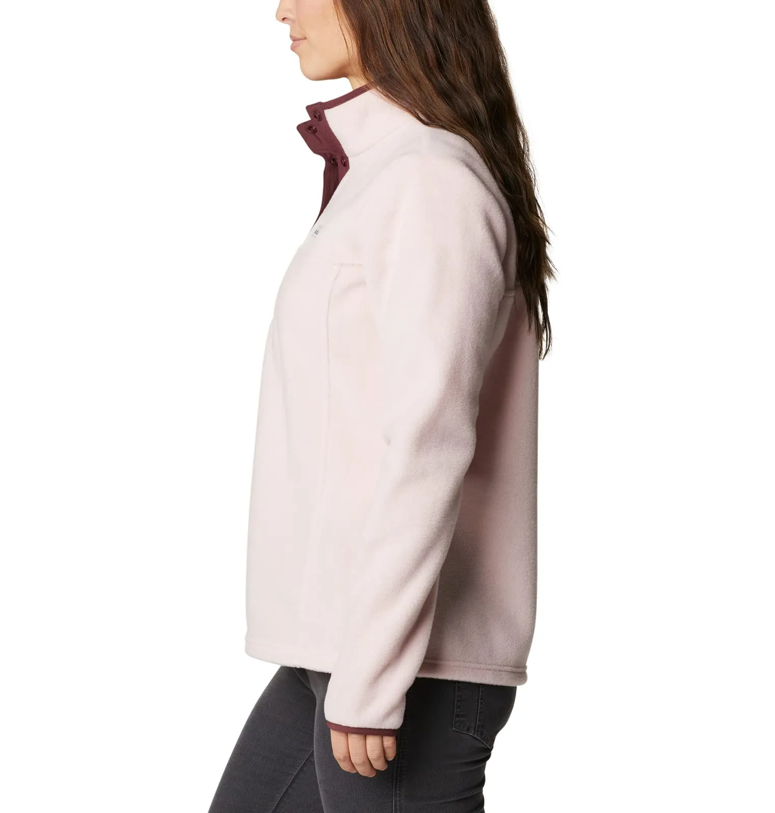 Columbia Benton Springs Pullover da Donna in Pile, Rosa Minerale/Malbec, 3X - immagine 4