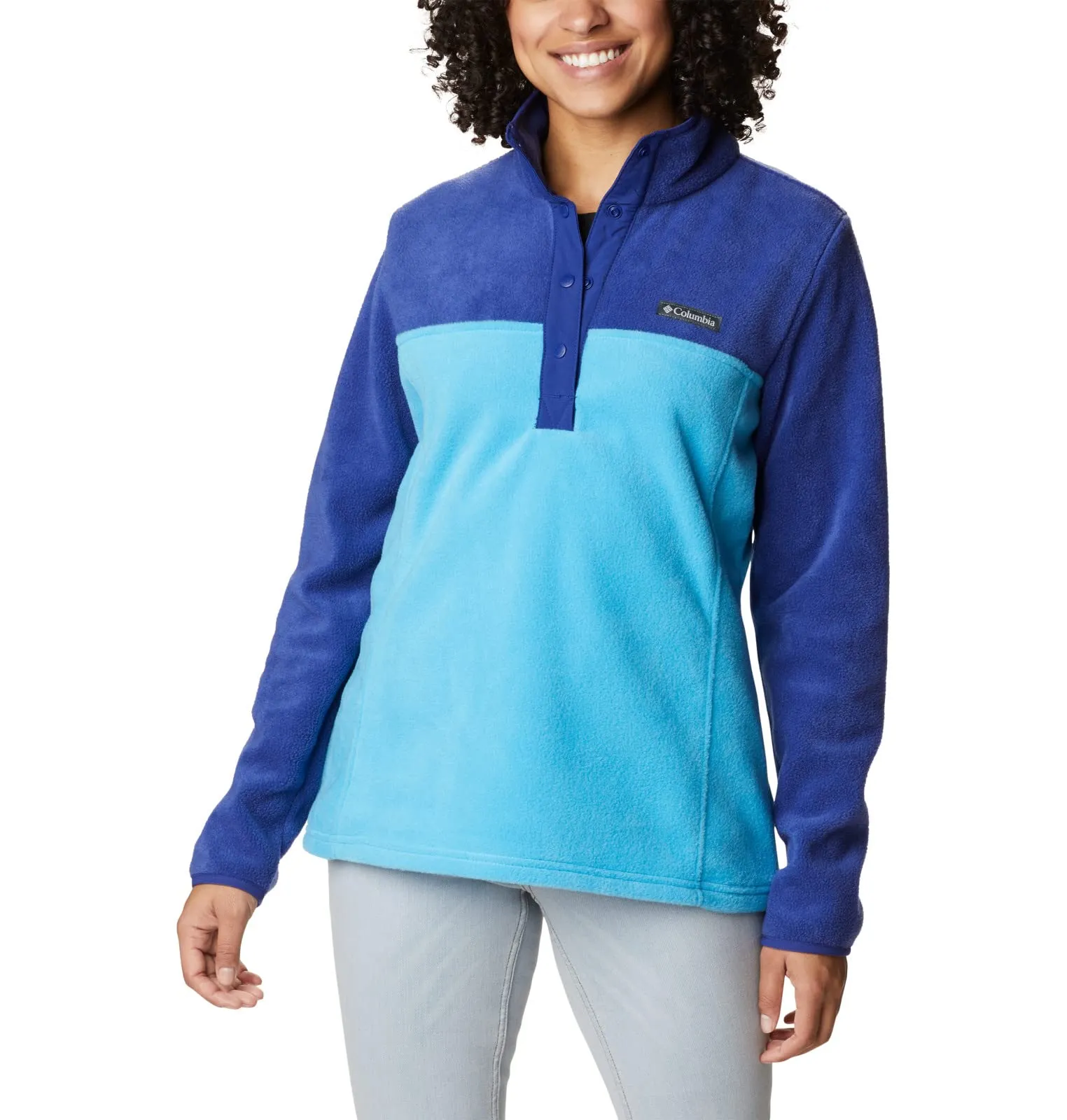Columbia Benton Springs Half Snap Pullover, Blu Freddo/Zaffiro Scuro, XL Petite Donna - immagine 1