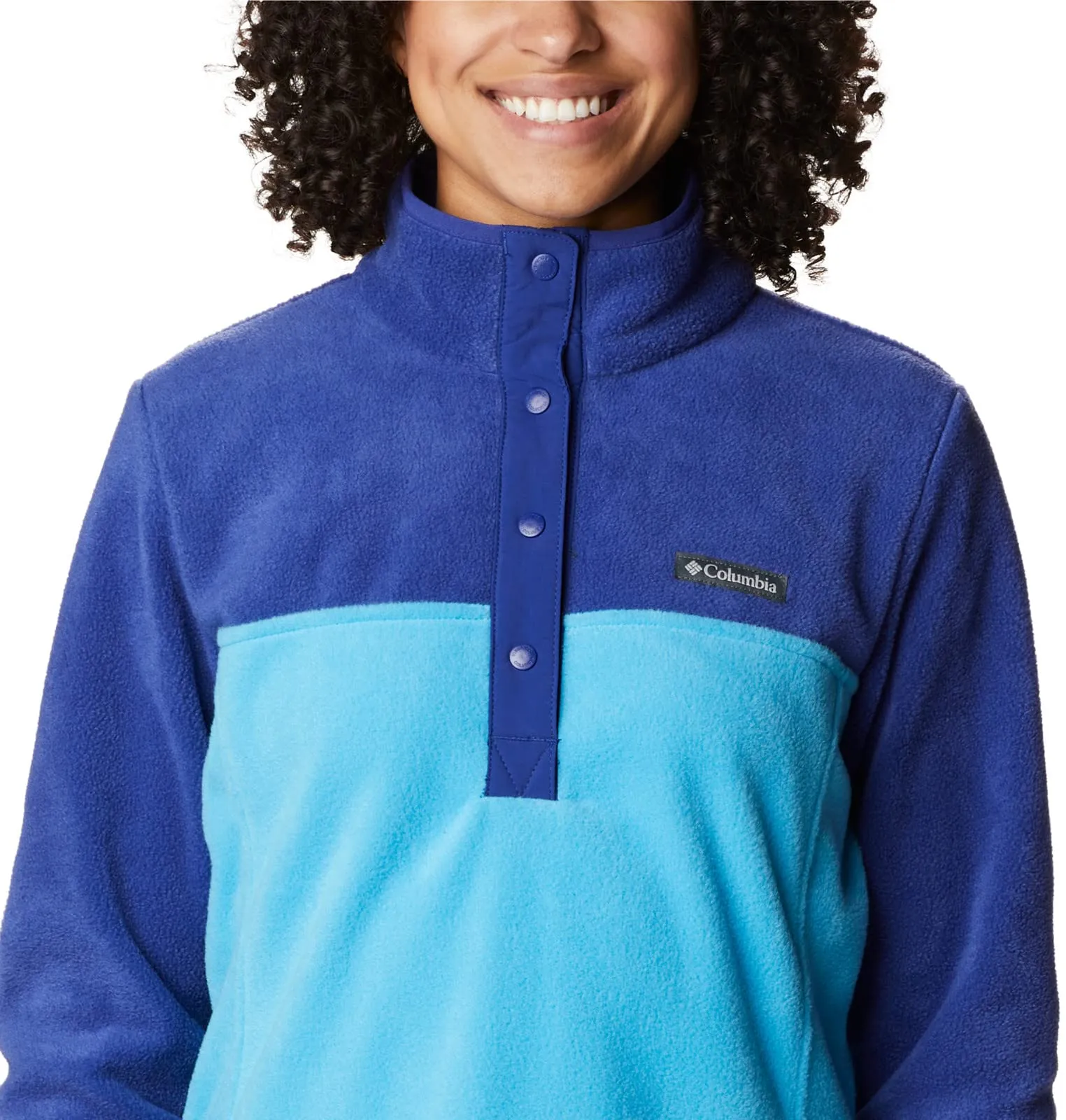 Columbia Benton Springs Half Snap Pullover, Blu Freddo/Zaffiro Scuro, XL Petite Donna - immagine 3