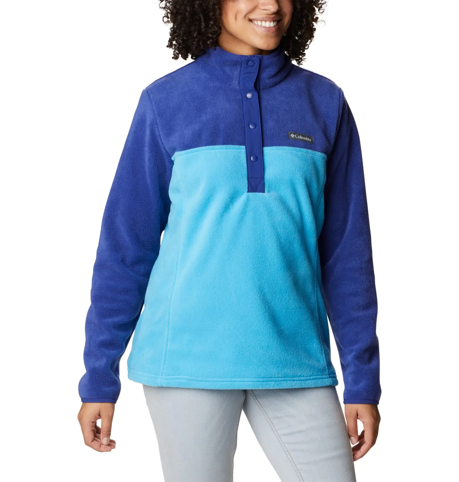 Columbia Benton Springs Half Snap Pullover, Blu Freddo/Zaffiro Scuro, XL Petite Donna - immagine 5
