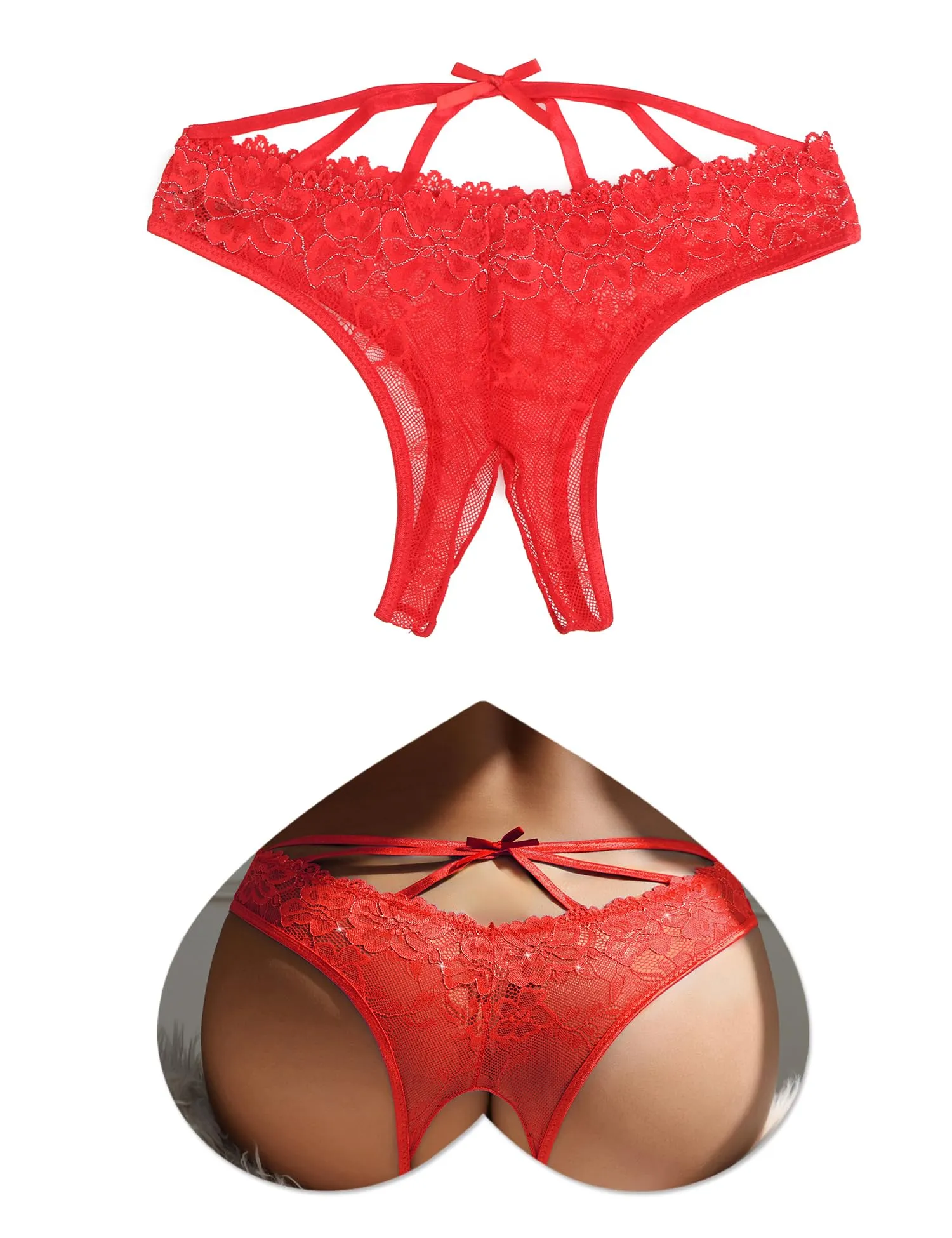 ohmydear Perizoma in Pizzo Trasparente Floreale per Donna - immagine 1