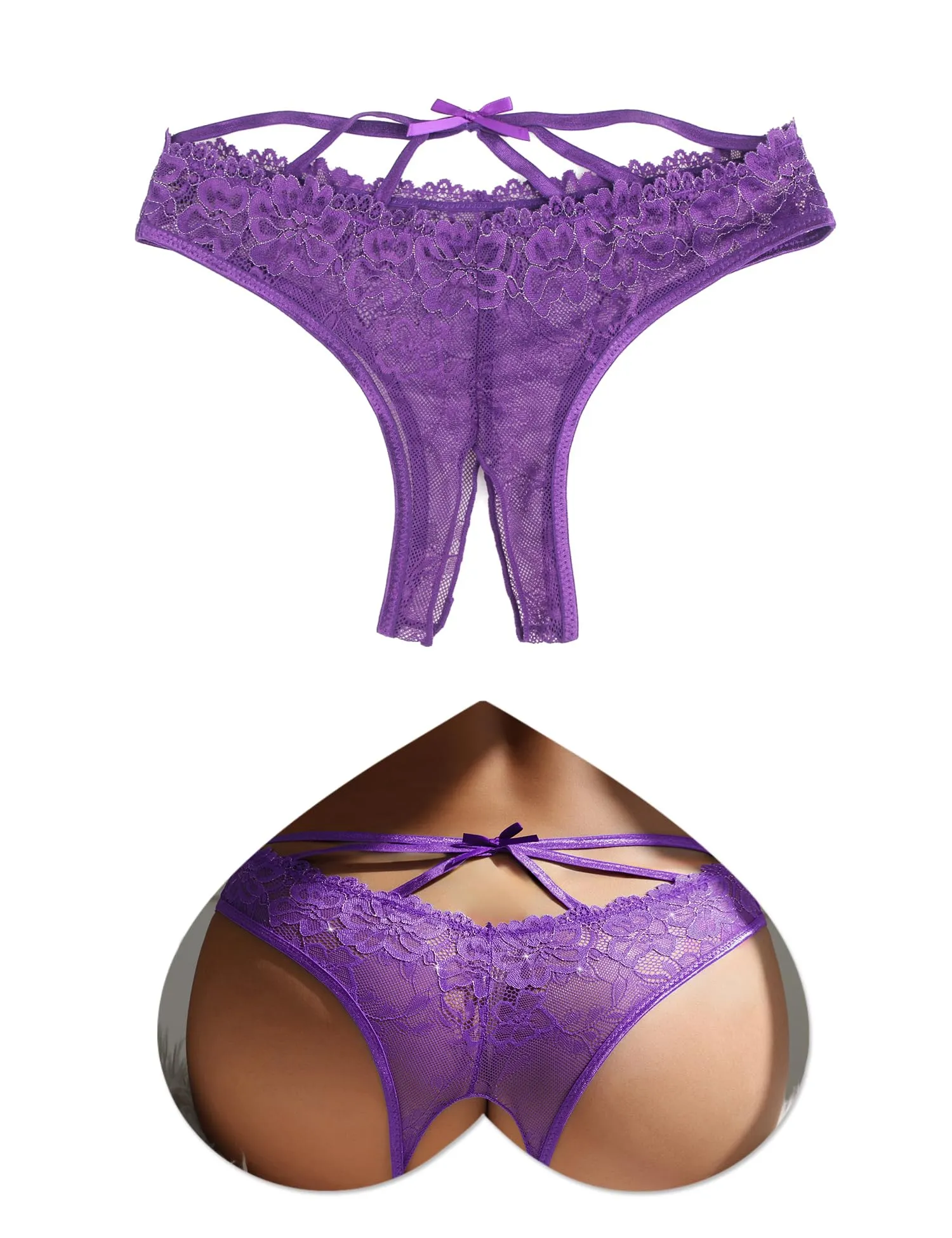 ohmydear Perizoma in Pizzo Trasparente Floreale per Donna - immagine 1