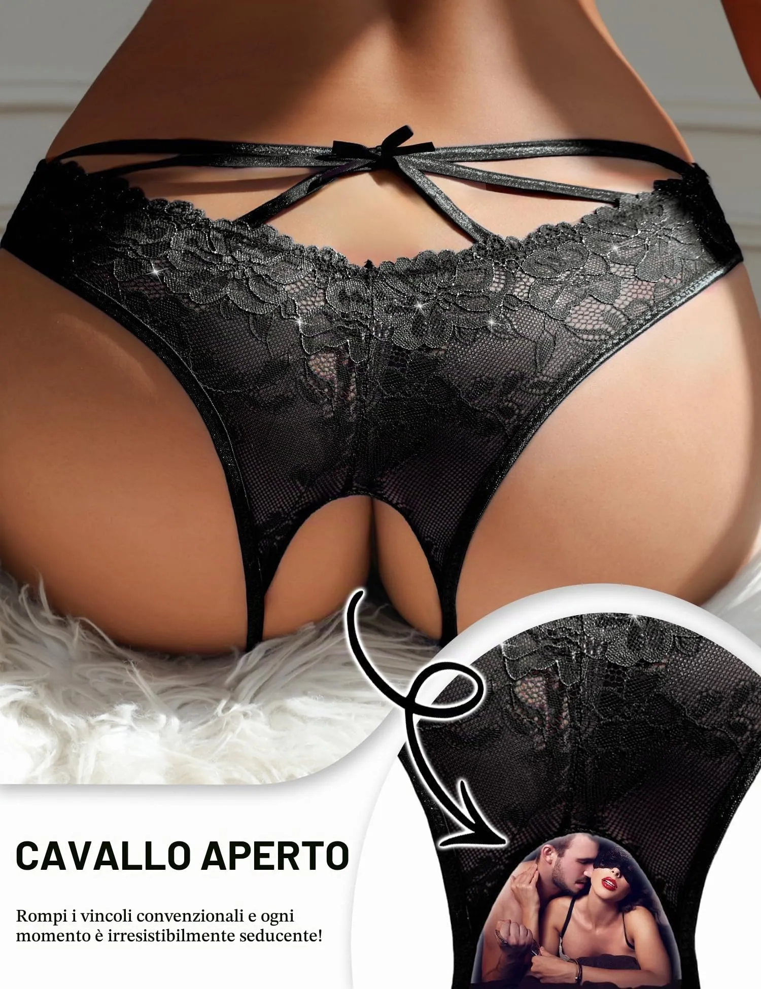 ohmydear Perizoma in Pizzo Trasparente Floreale per Donna - immagine 4