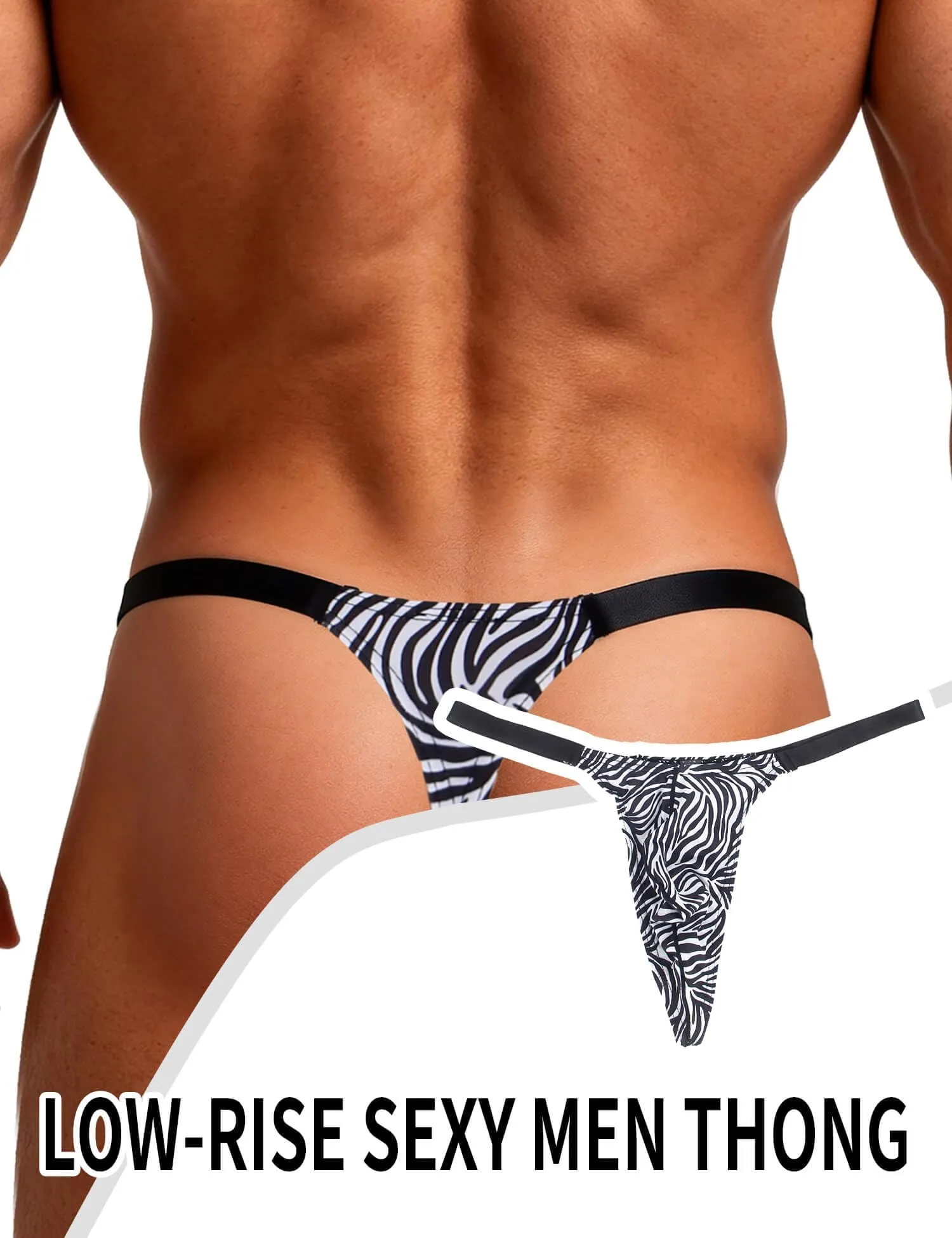 ohyeahlady Perizoma Filo Uomo Micro, Taglia S, Zebrato - immagine 4