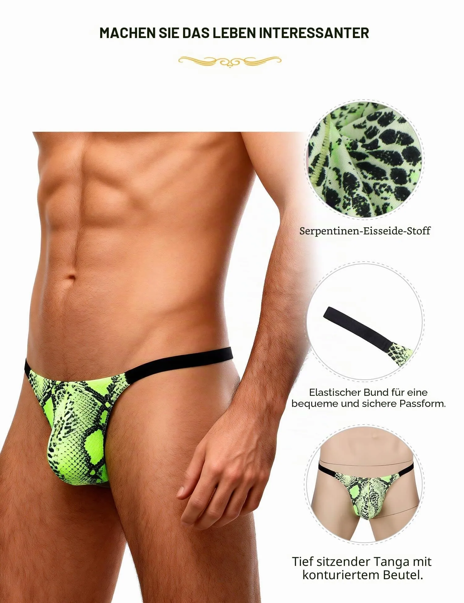 ohyeahlady Perizoma Filo Uomo XL, Verde - immagine 5