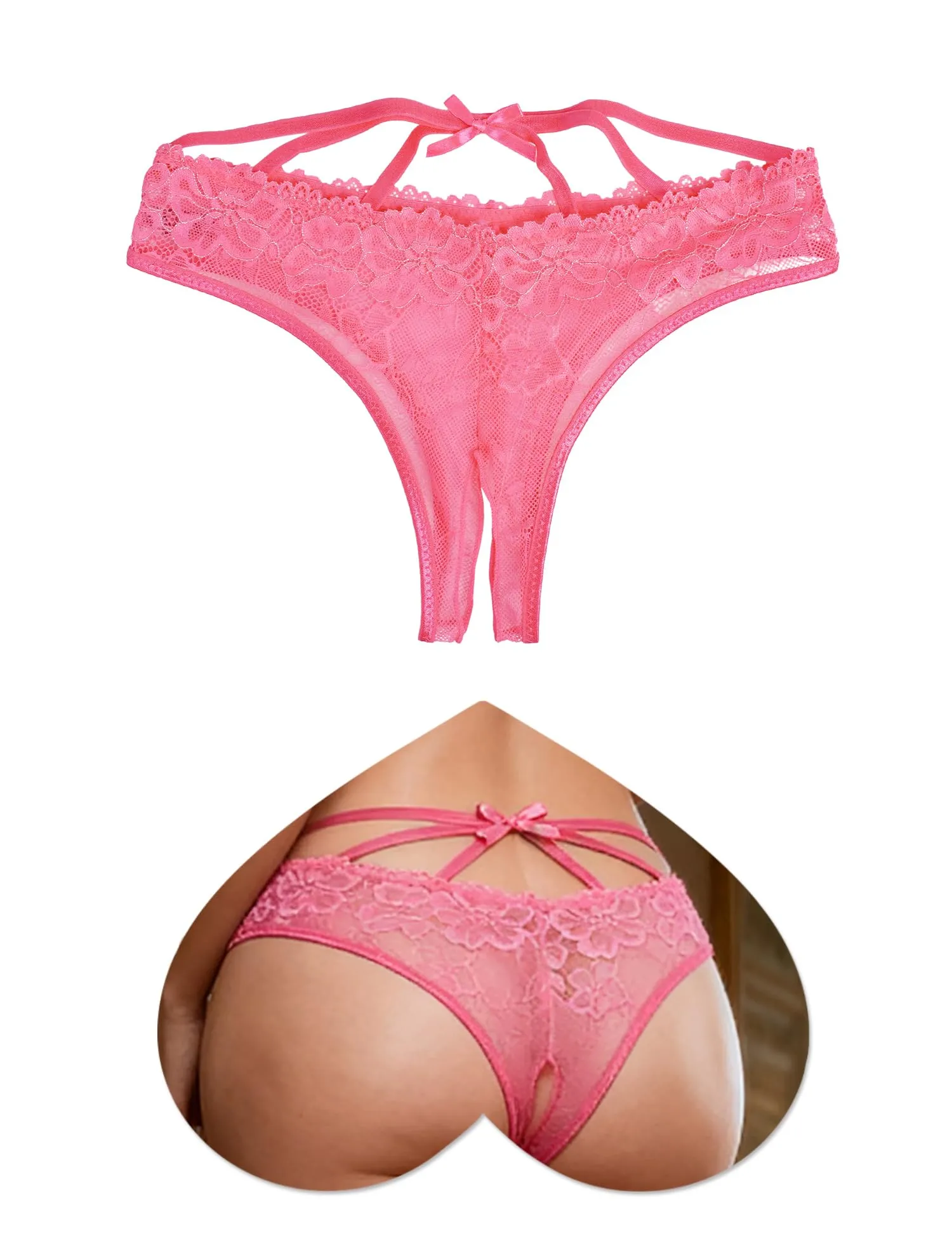 ohmydear Perizoma in Pizzo Trasparente Floreale per Donna - immagine 1