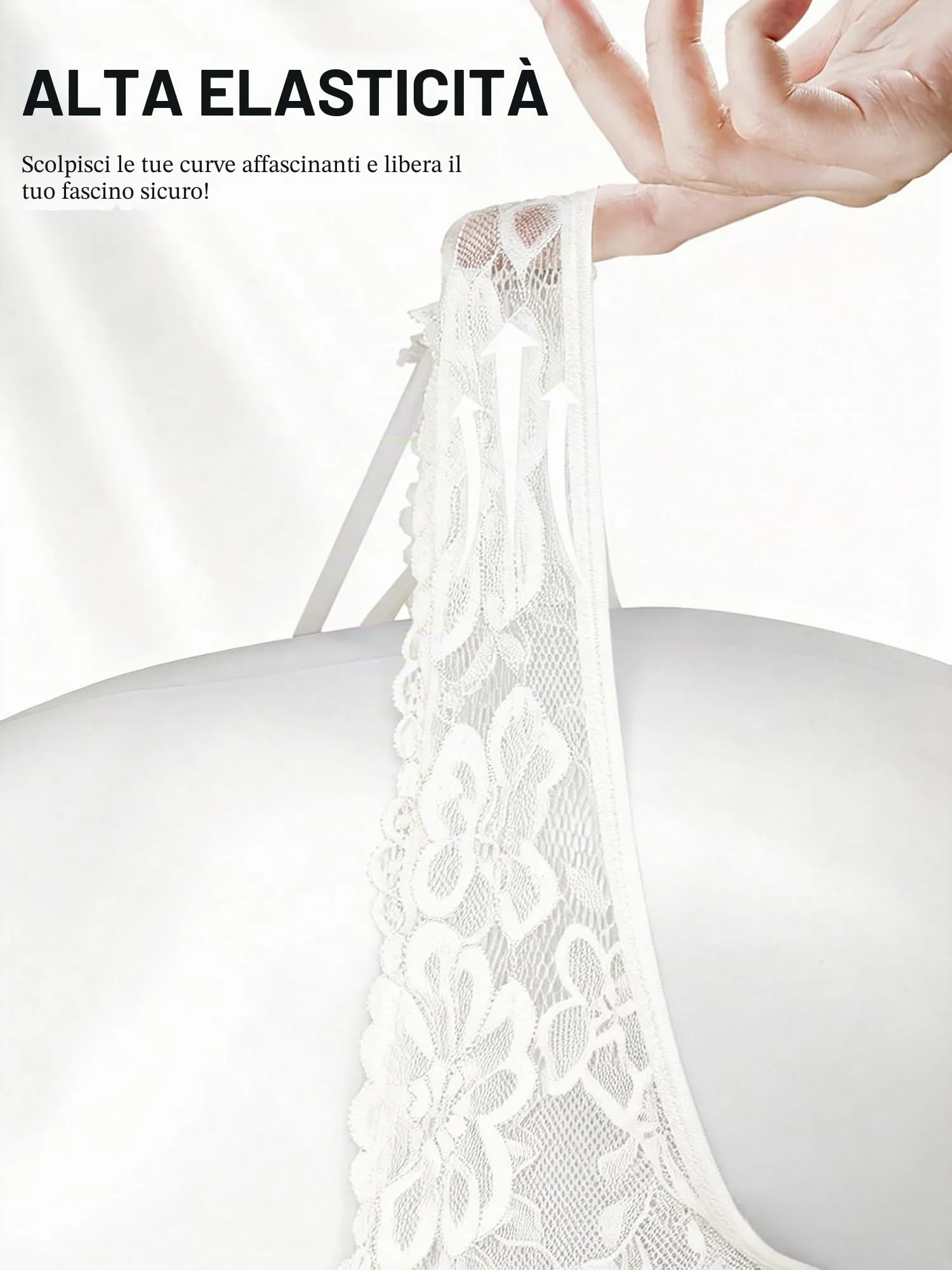 ohmydear Perizoma Pizzo Donna Aperto Trasparente Floreale - immagine 3
