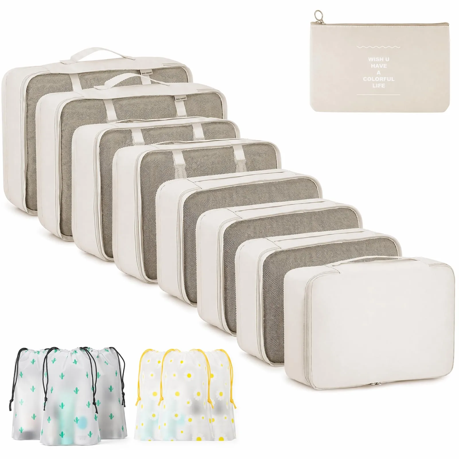 ZOVRIXIA Set Organizer Valigia 15 Pezzi, Packing Cubes e Divisori Accessori Viaggio - immagine 1