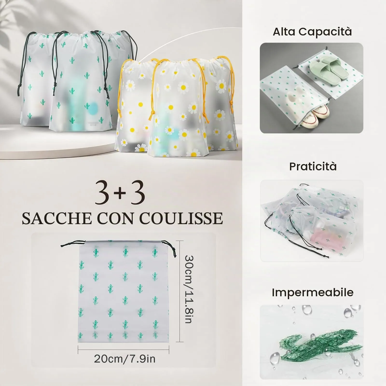 ZOVRIXIA Set Organizer Valigia 15 Pezzi, Packing Cubes e Divisori Accessori Viaggio - immagine 4