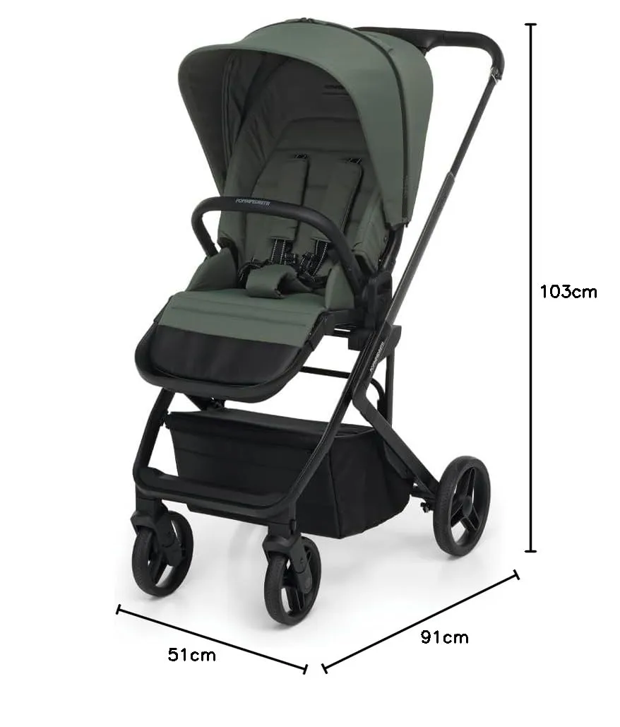 Foppapedretti Tictoc Duo Passeggino e Navicella, Olive - immagine 6