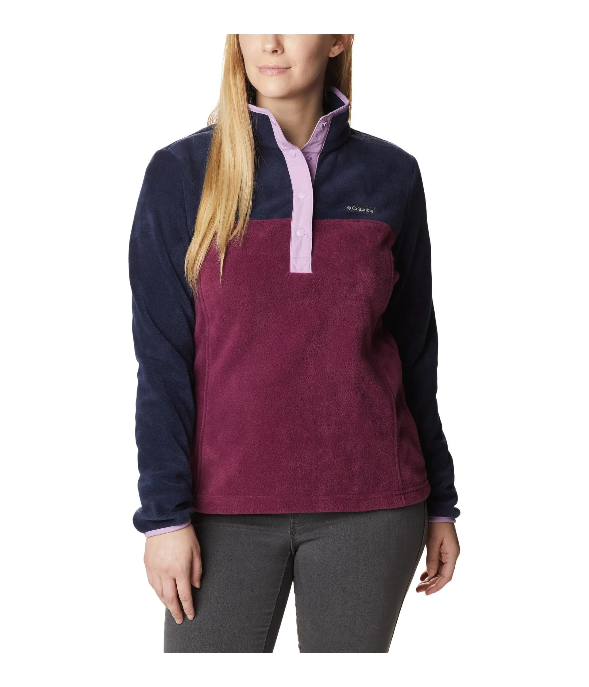 Columbia Benton Springs Women's Half-Snap Pullover - Marionberry/Dark Nocturnal/Gumdrop, XXL - immagine 3