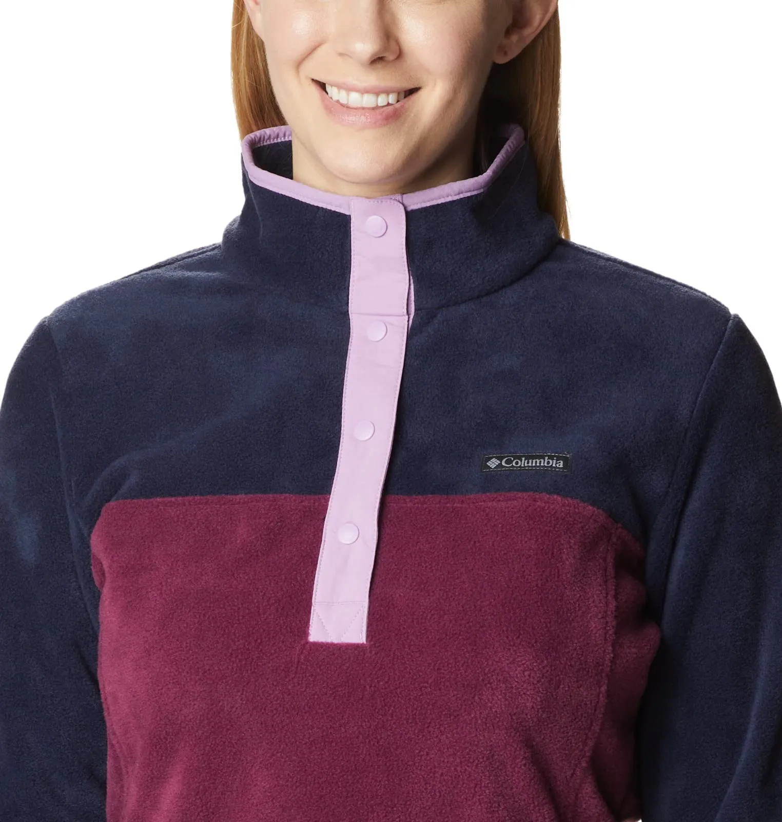 Columbia Benton Springs Women's Half-Snap Pullover - Marionberry/Dark Nocturnal/Gumdrop, XXL - immagine 5