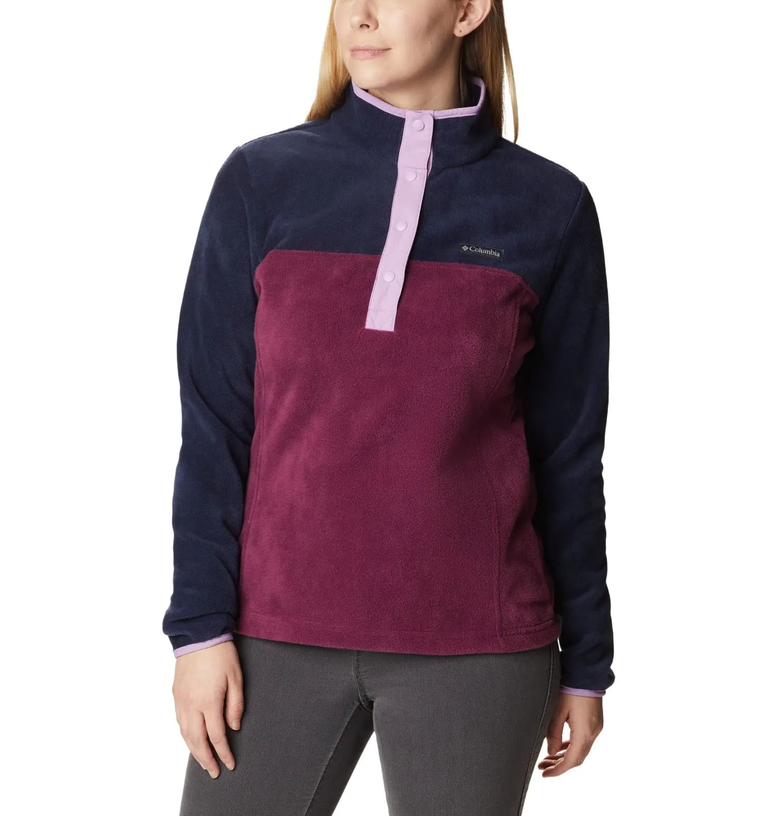 Columbia Benton Springs Women's Half-Snap Pullover - Marionberry/Dark Nocturnal/Gumdrop, XXL - immagine 6