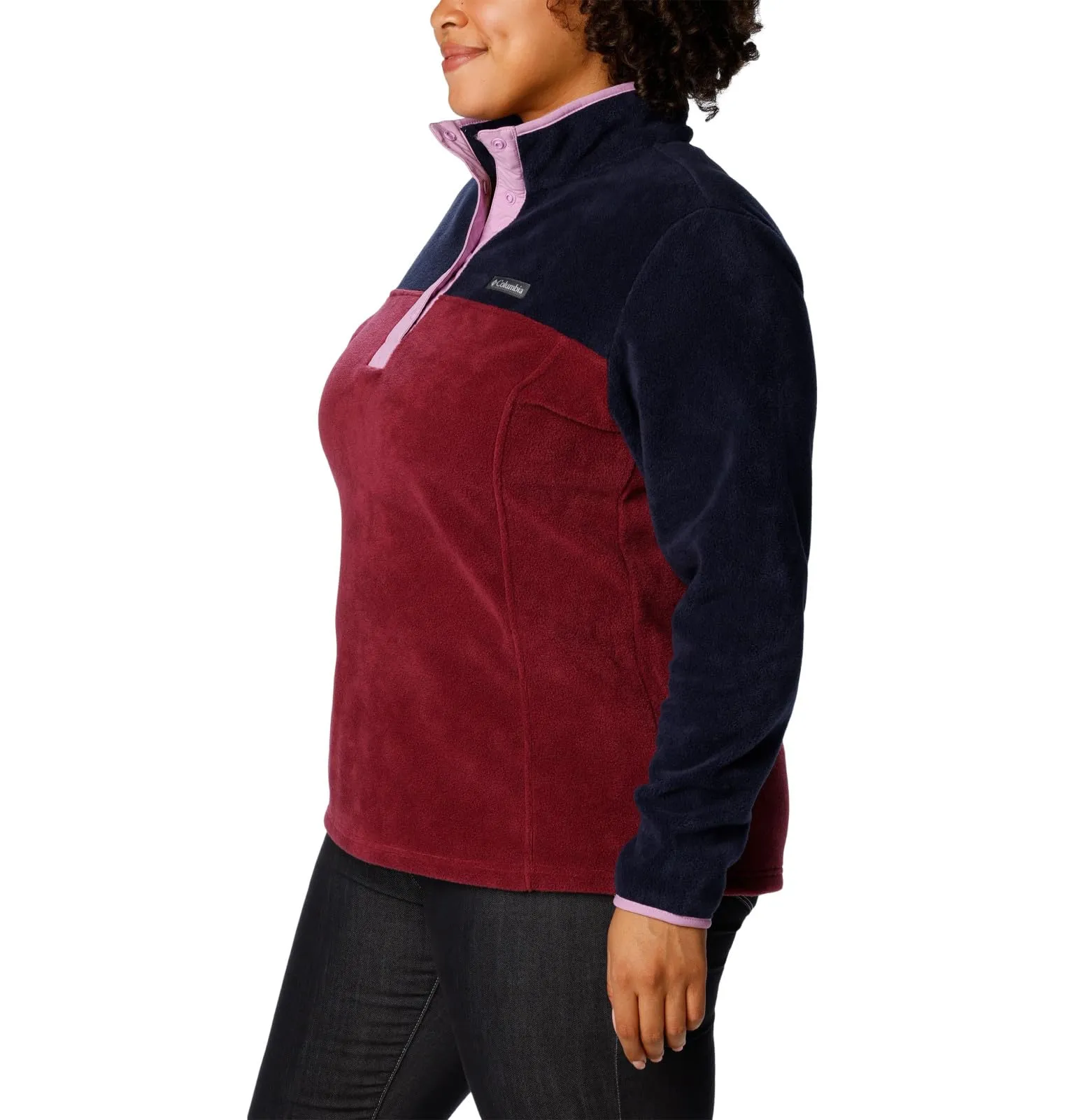 Columbia Benton Springs Women's Half-Snap Pullover - Marionberry/Dark Nocturnal/Gumdrop, XXL - immagine 9