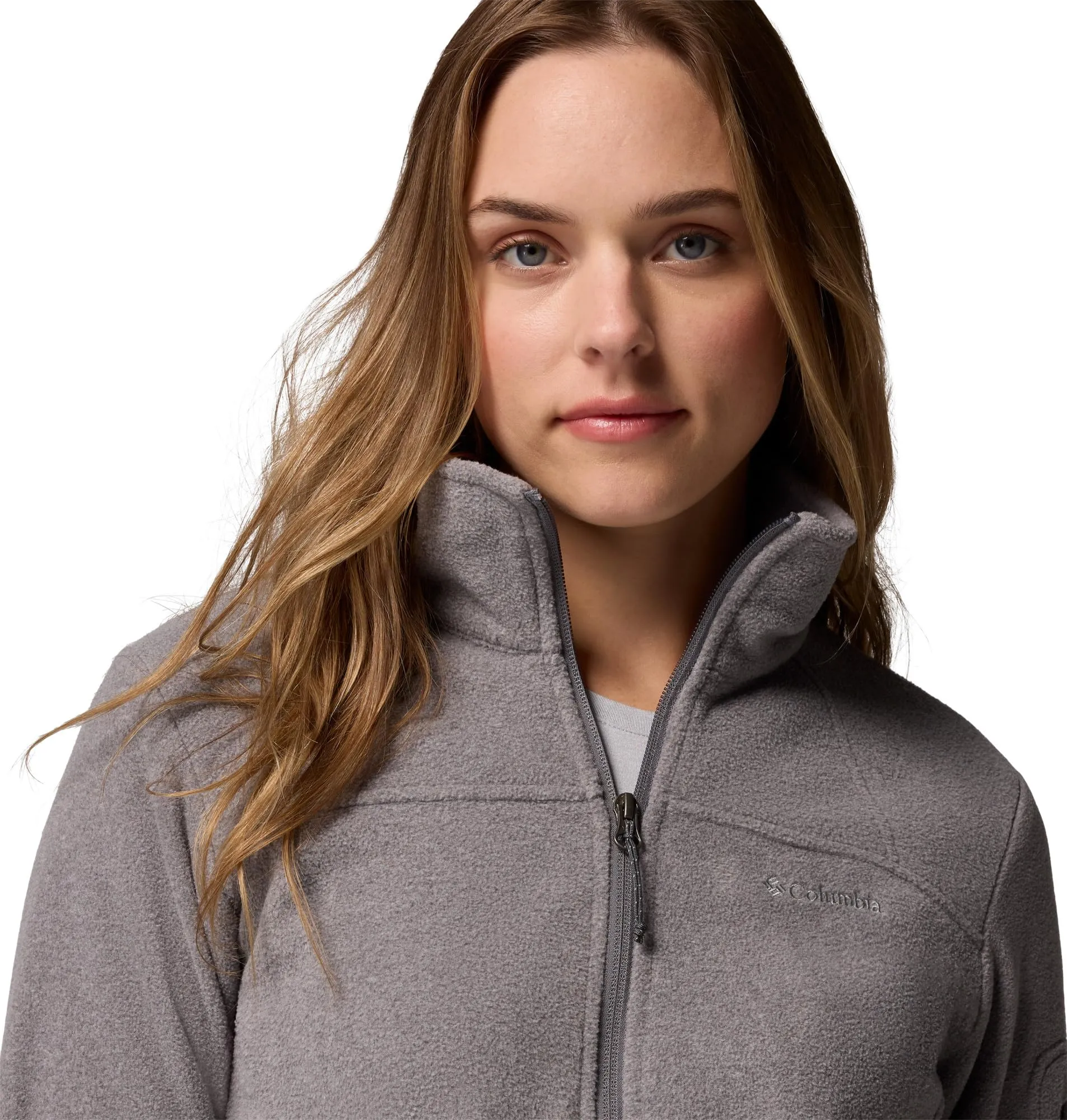 Columbia Fast Trek 2 Jacket, Women's Full Zip Fleece, City Grey Heather/City Grey, XL - immagine 6