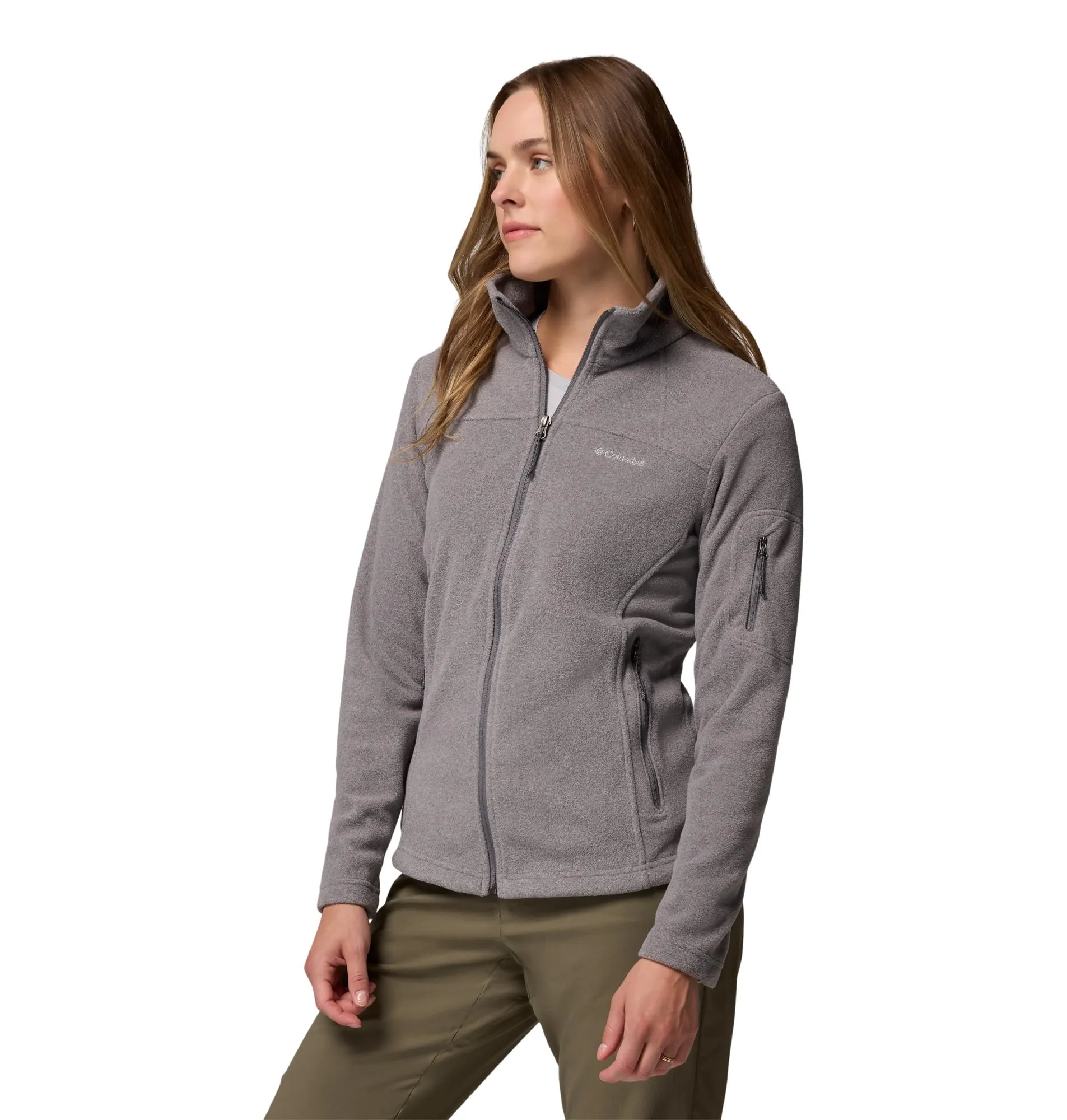 Columbia Fast Trek 2 Jacket Women's Full Zip Fleece, City Grey Heather/City Grey, XXL - immagine 4