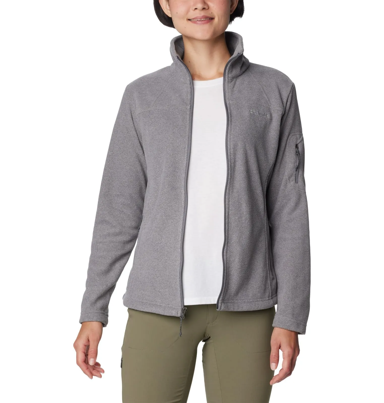 Columbia Fast Trek 2 Jacket Women's Full Zip Fleece, City Grey Heather/City Grey, M - immagine 8