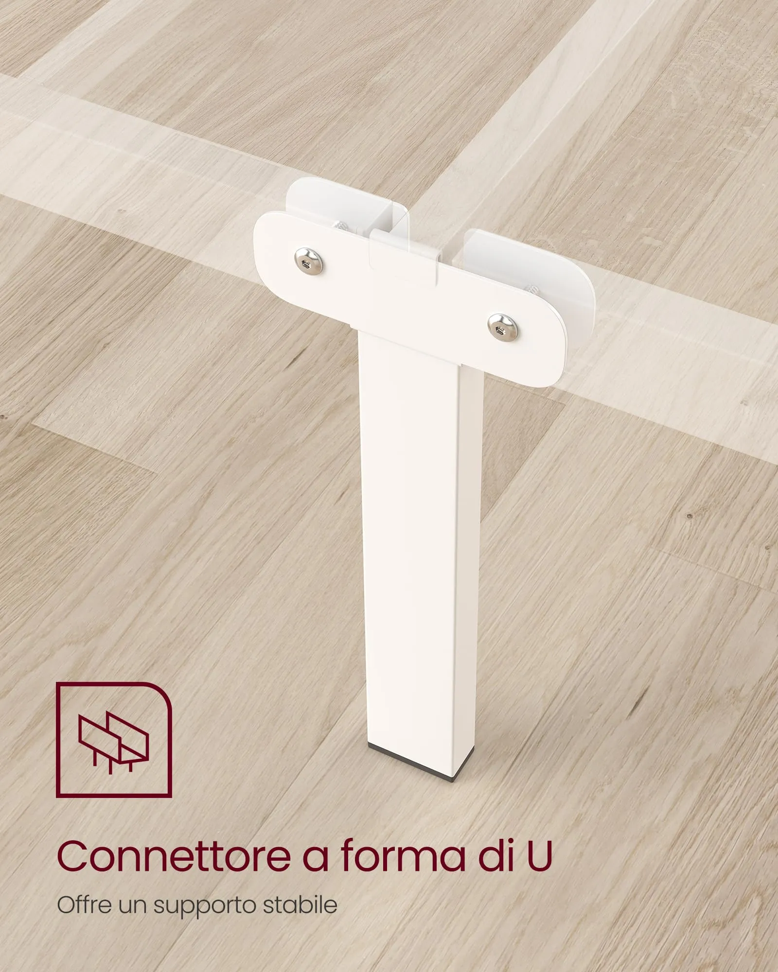 VASAGLE Struttura Letto a Doghe in Metallo, 160 x 200 cm, Bianco RMB065W01 - immagine 3