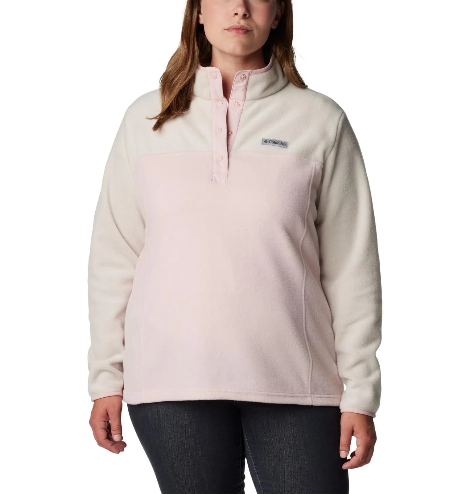 Columbia Benton Springs Pullover da Donna in Pile, Rosa Polveroso/Pietra Scura/Rosa Antico, S - immagine 7
