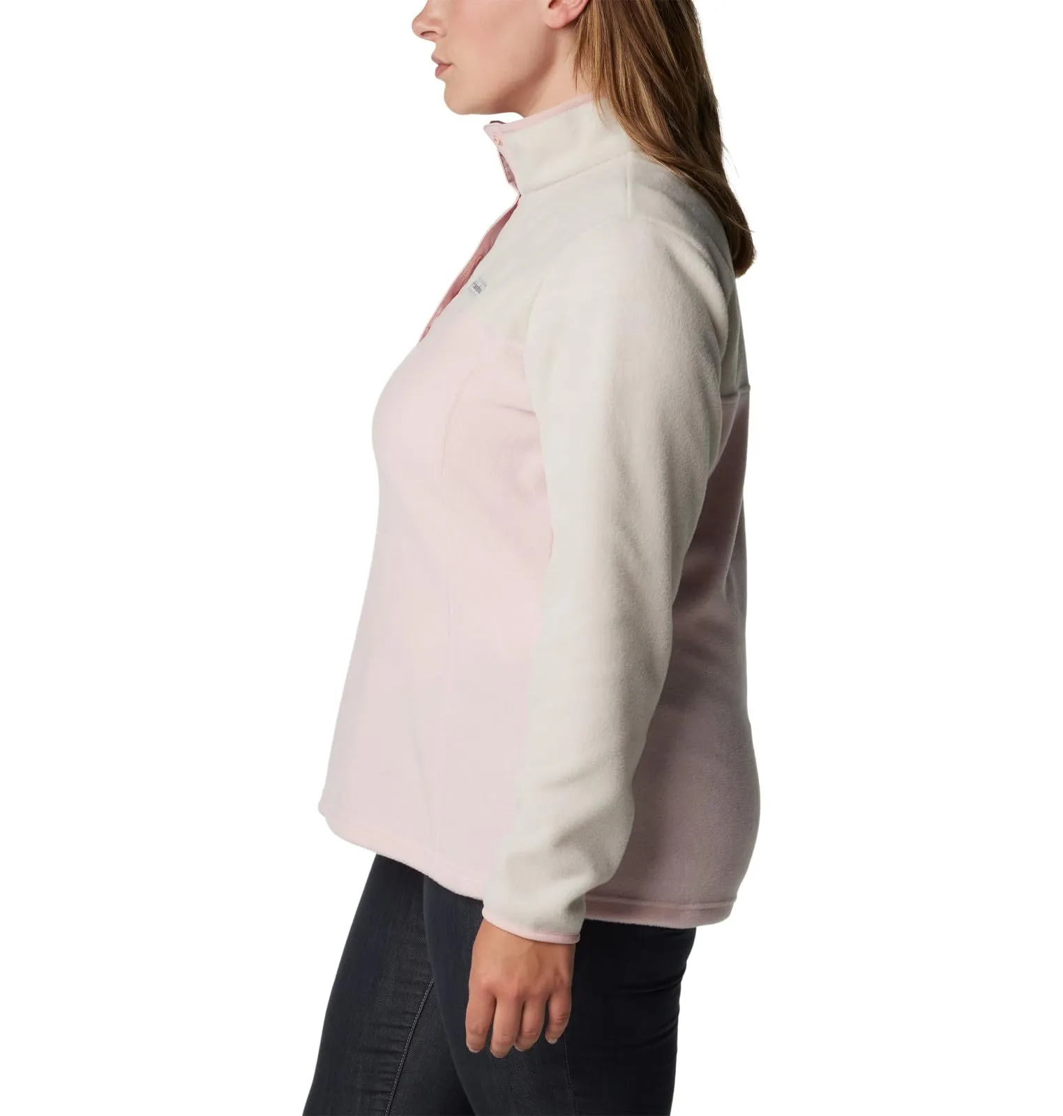 Columbia Benton Springs Pullover da Donna in Pile, Rosa Polveroso/Pietra Scura/Rosa Antico, S - immagine 9