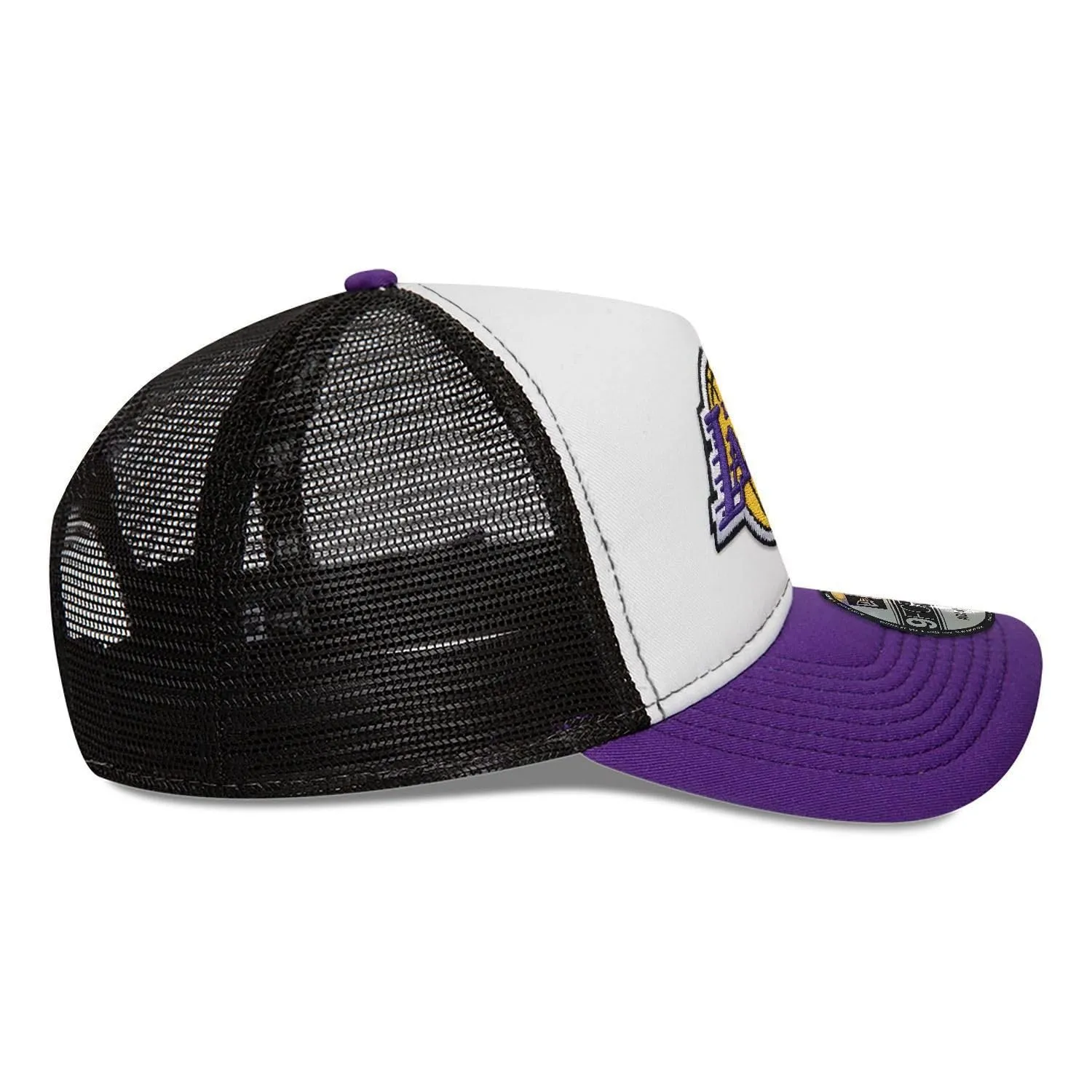New Era Los Angeles Lakers A-Frame Berretto Visiera Curva Regolabile Viola Bianco - immagine 5