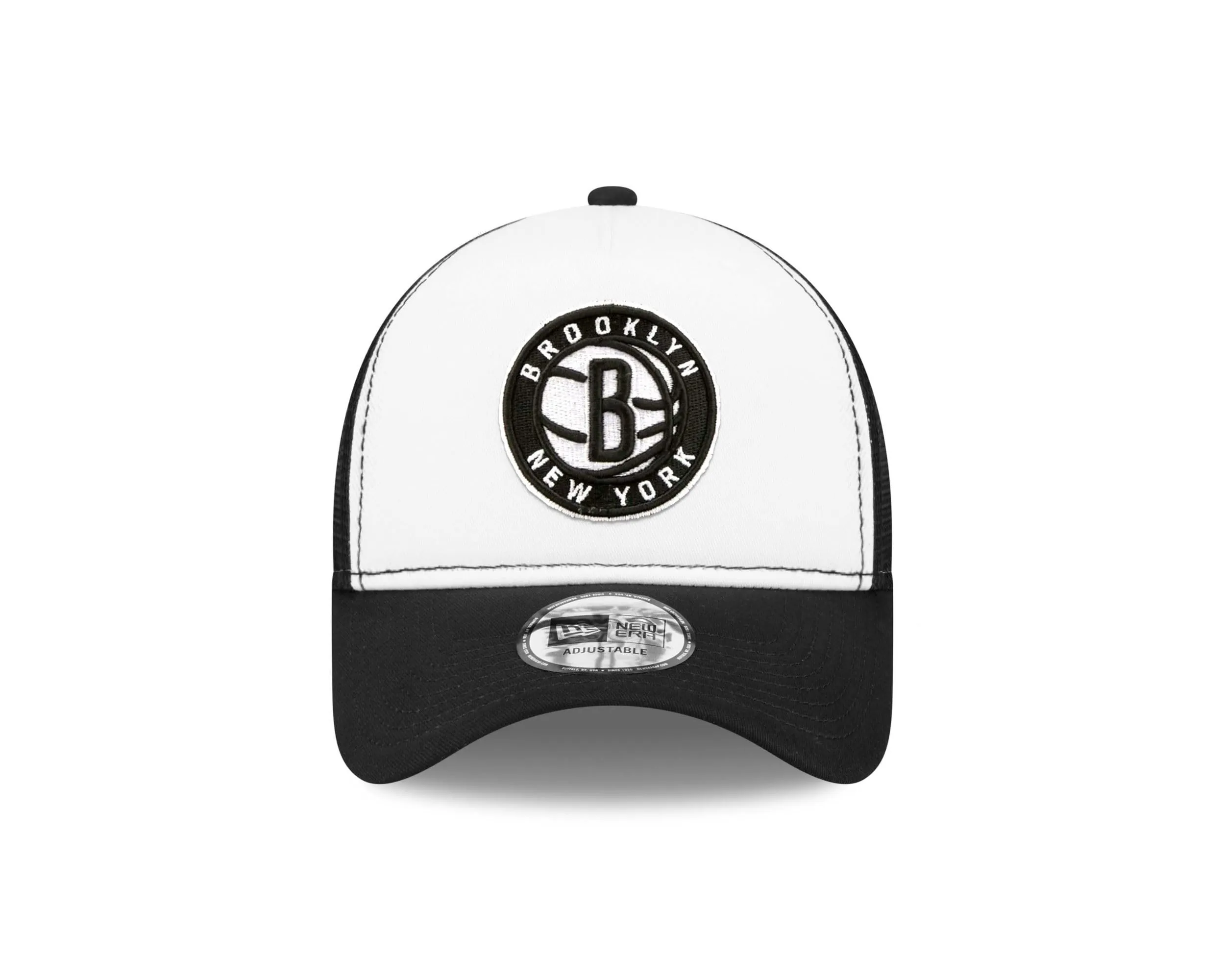 New Era NBA Brooklyn Nets A-Frame Trucker Cap Nero Bianco - immagine 2