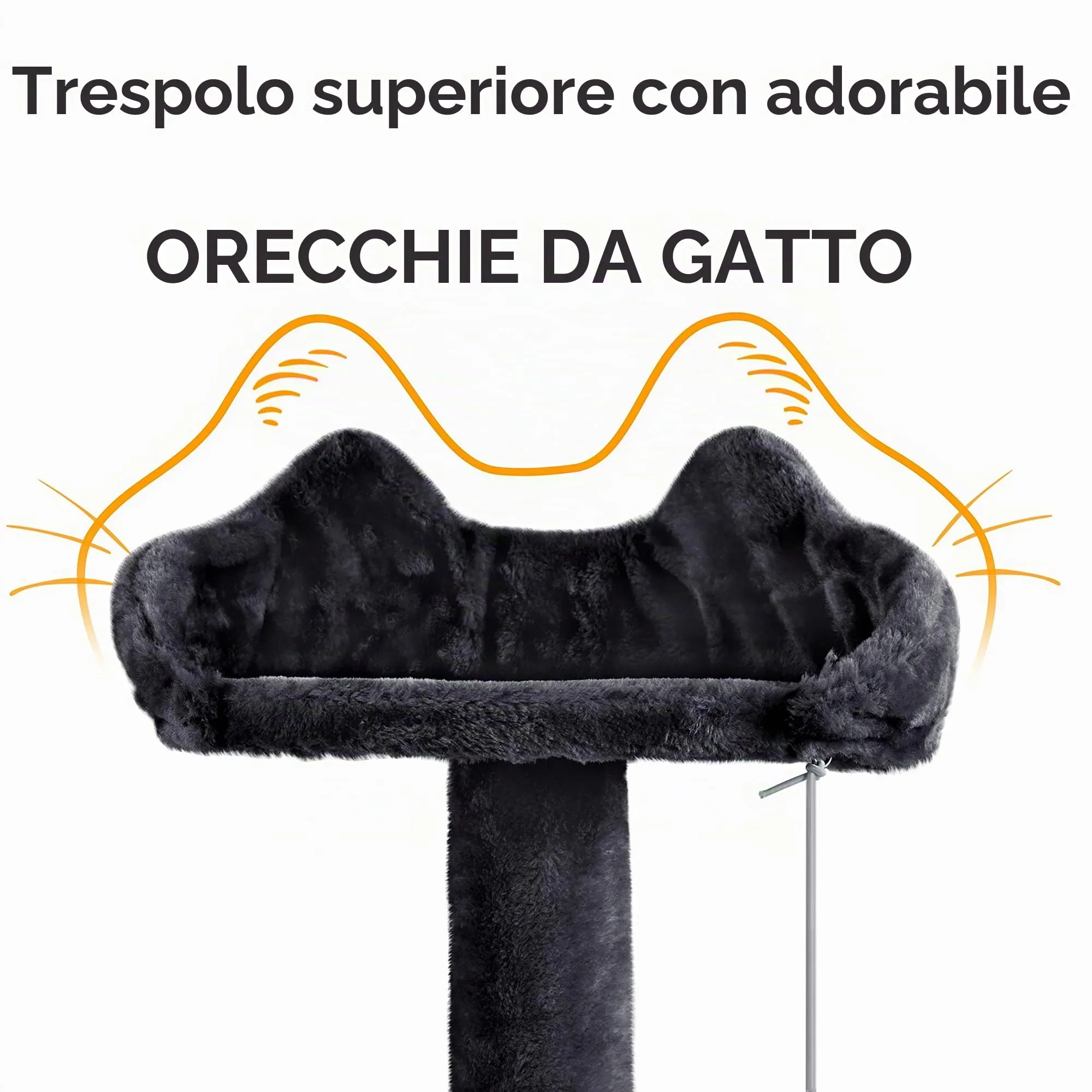 Yaheetech Albero Tiragraffi per Gatti in Sisal Naturale, 49 x 49 x 144,5 cm, Nero - immagine 8
