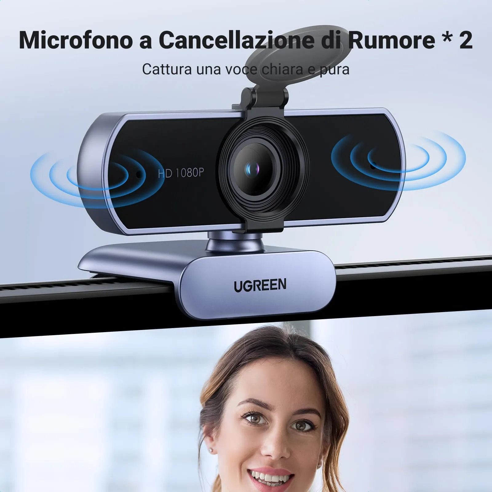 UGREEN Full HD 1080P 30FPS USB A Webcam with Built-in Microphone - immagine 5