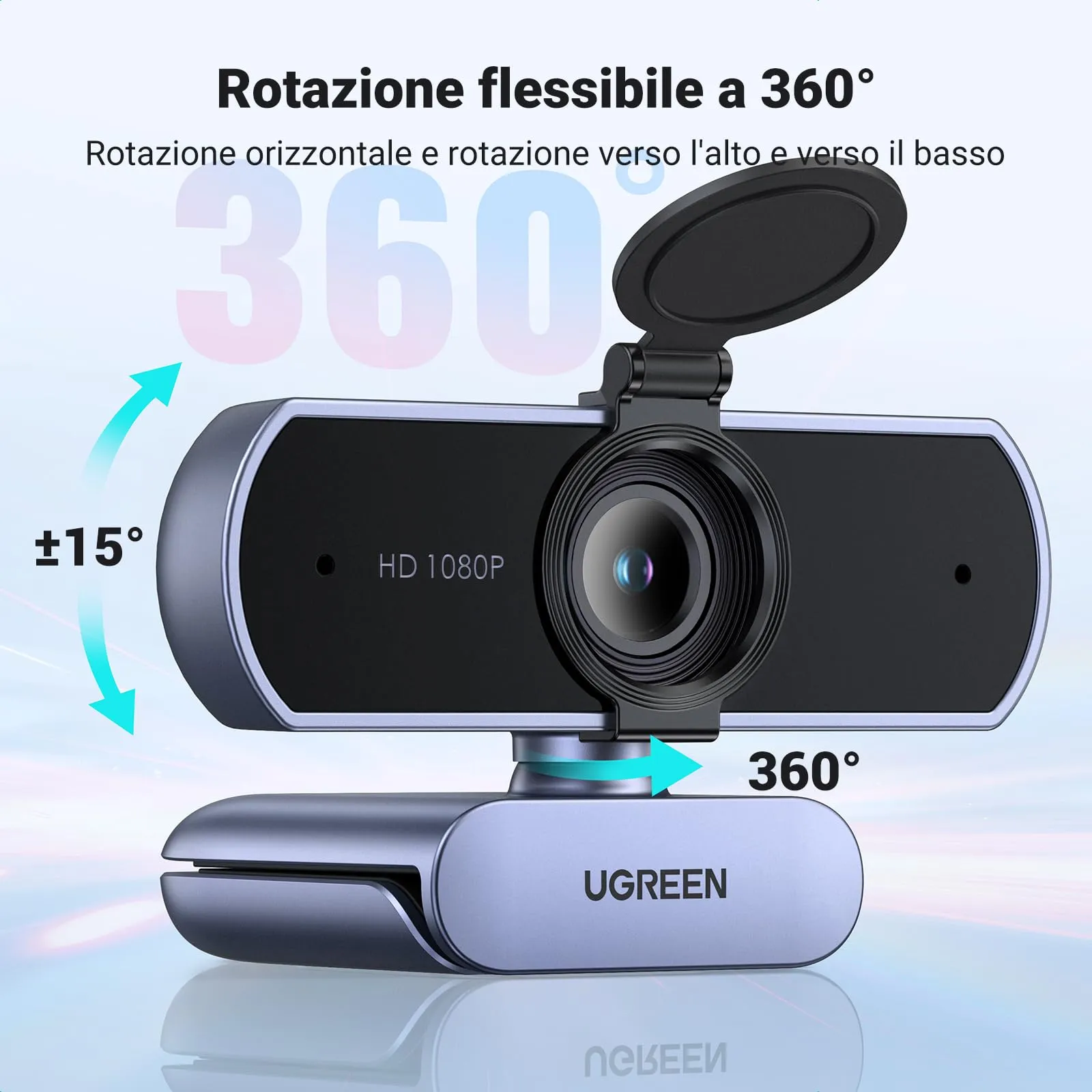 UGREEN Full HD 1080P 30FPS USB A Webcam with Built-in Microphone - immagine 6