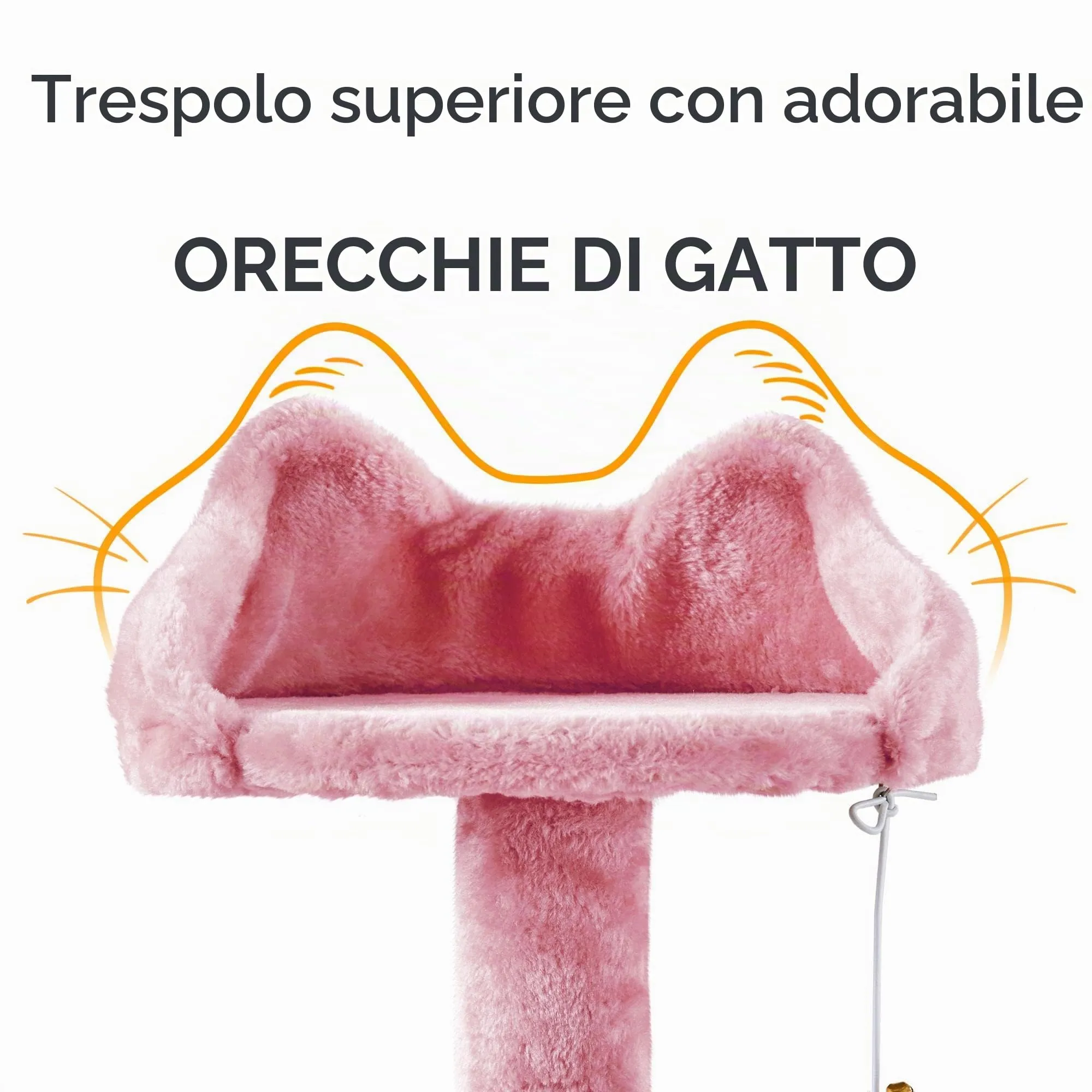 Yaheetech Albero Tiragraffi per Gatti in Sisal Naturale, 49 x 49 x 144,5 cm, Rosa - immagine 8