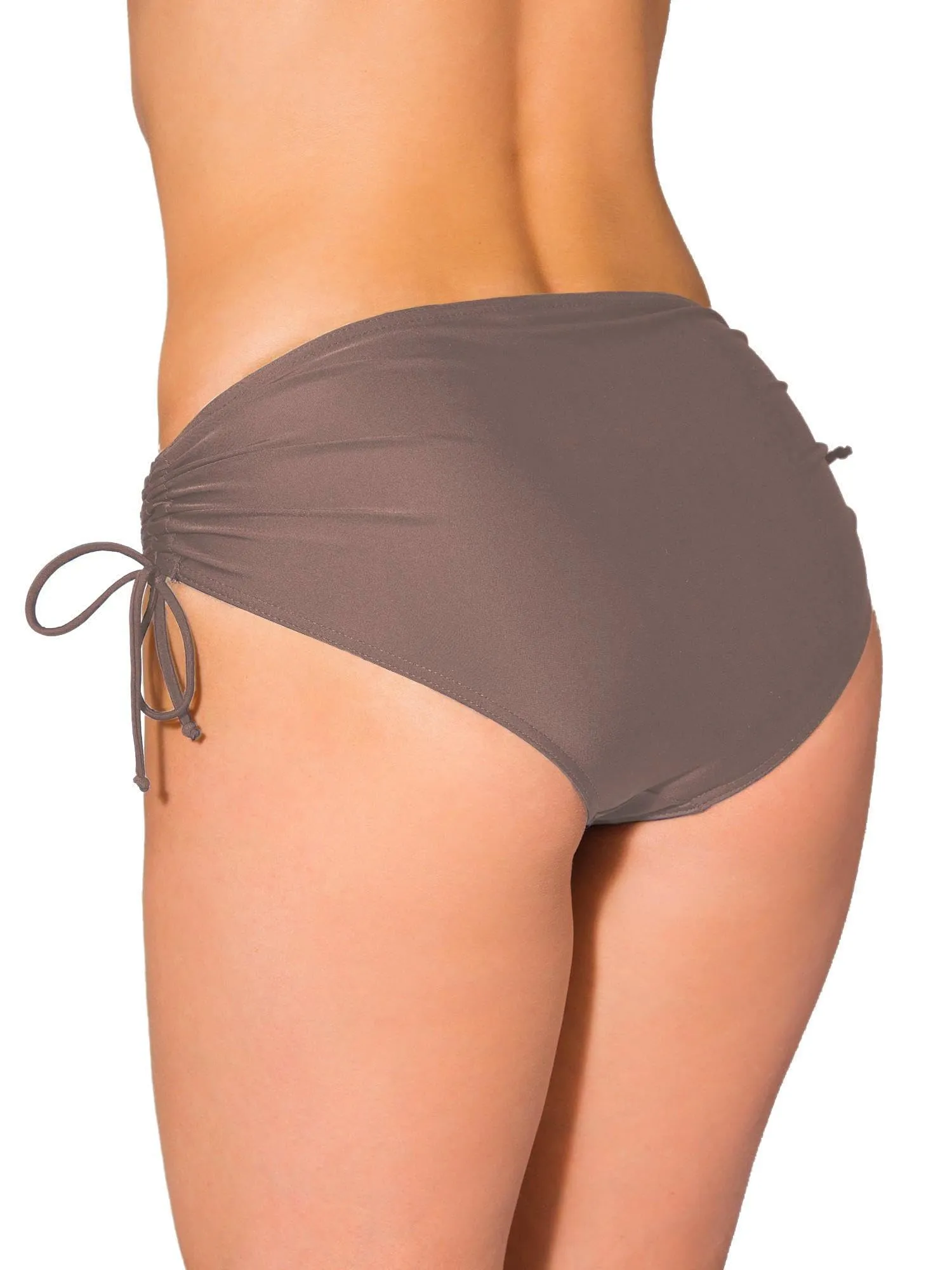 Aquarti Slip Costume Donna con Laccetti, Marrone Chiaro, 44 - immagine 2