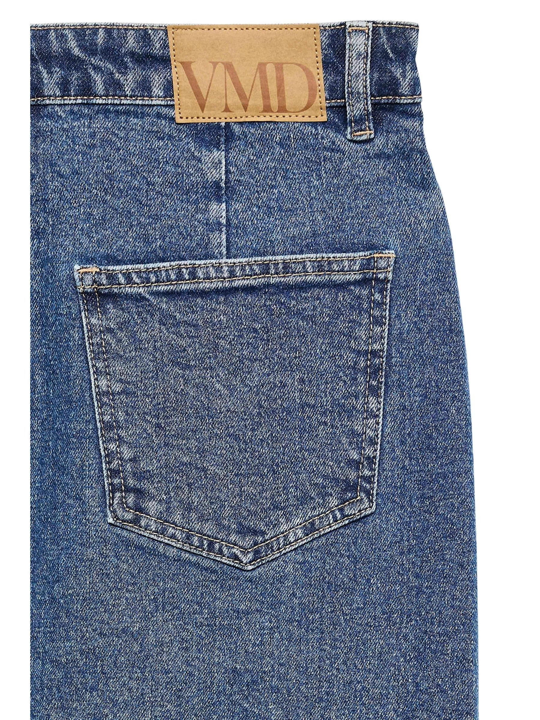 Vero Moda Gonna di Jeans Femminile VMVERI a Vita Alta Lunga, Medium Blue Denim, XS - immagine 4