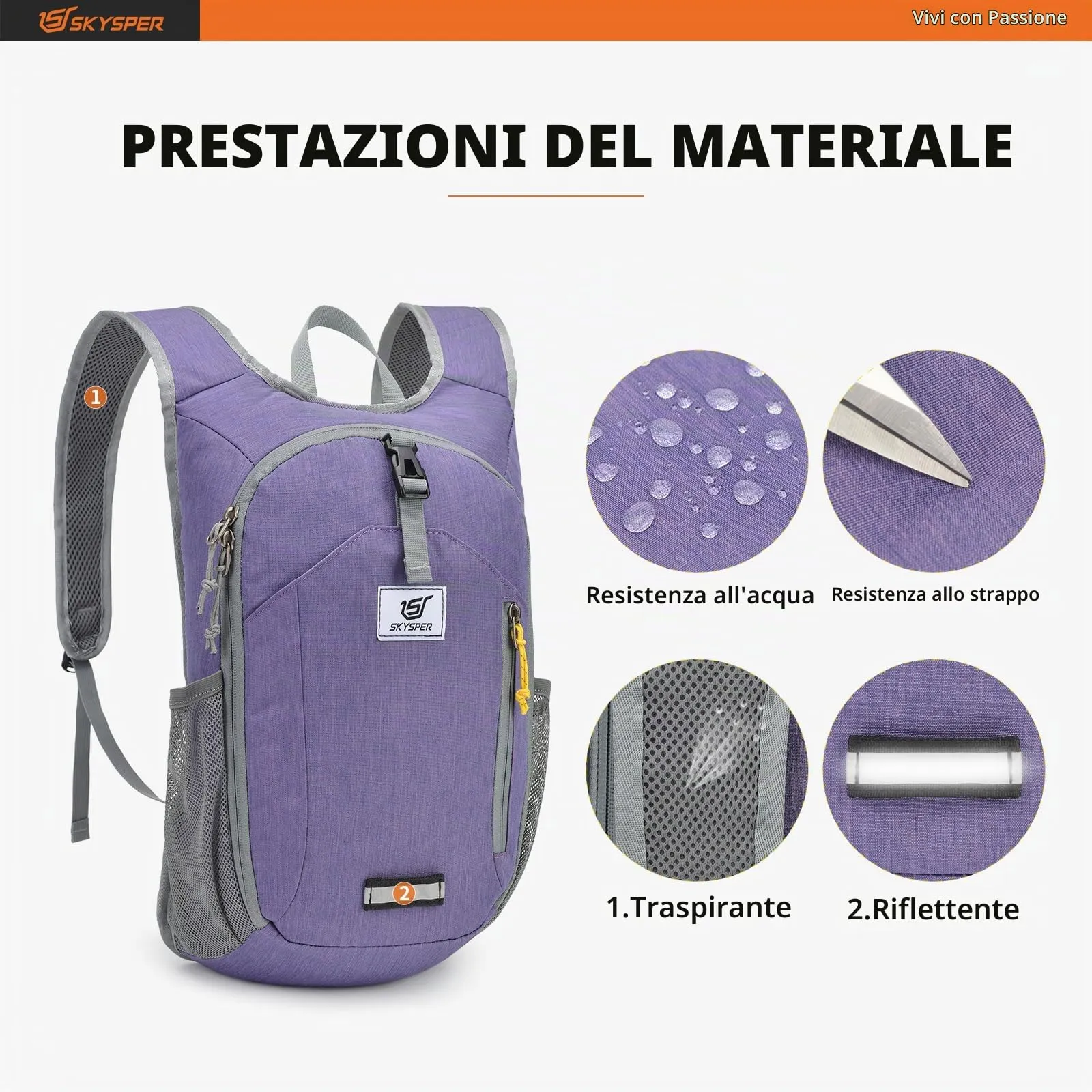 SKYSPER Zaino Pieghevole 10L Ultra Leggero - immagine 4
