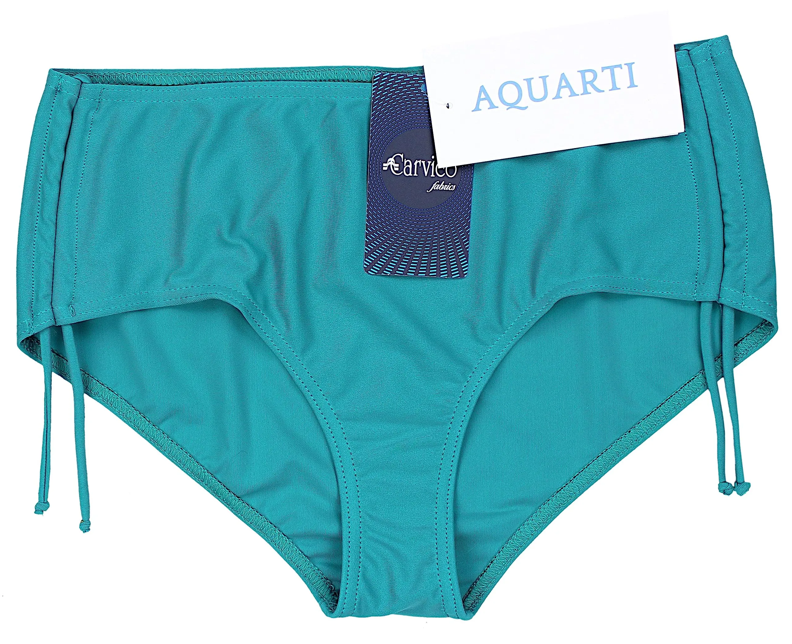 Aquarti Slip Costume Donna con Laccetti, Verde Petrolio, 42 - immagine 3